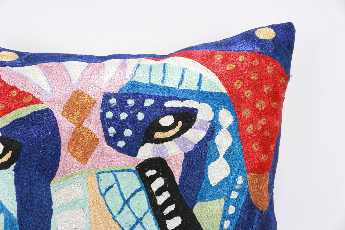 Picasso pillow cover, Picasso pillowcase, Picasso cushion, Hand made embroidery pillow cover, Decorative cushion cover