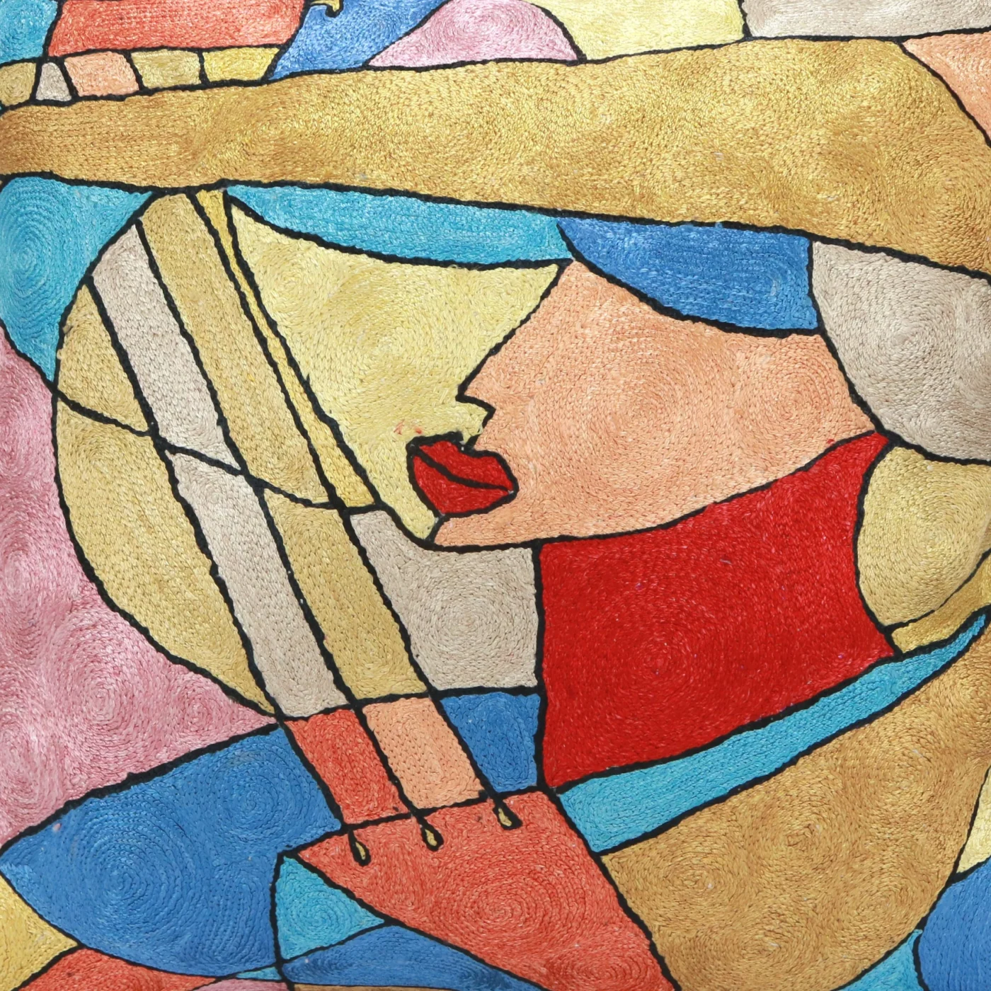 Picasso pillow cover, Picasso pillowcase, Picasso cushion, Hand made embroidery pillow cover, Decorative cushion cover