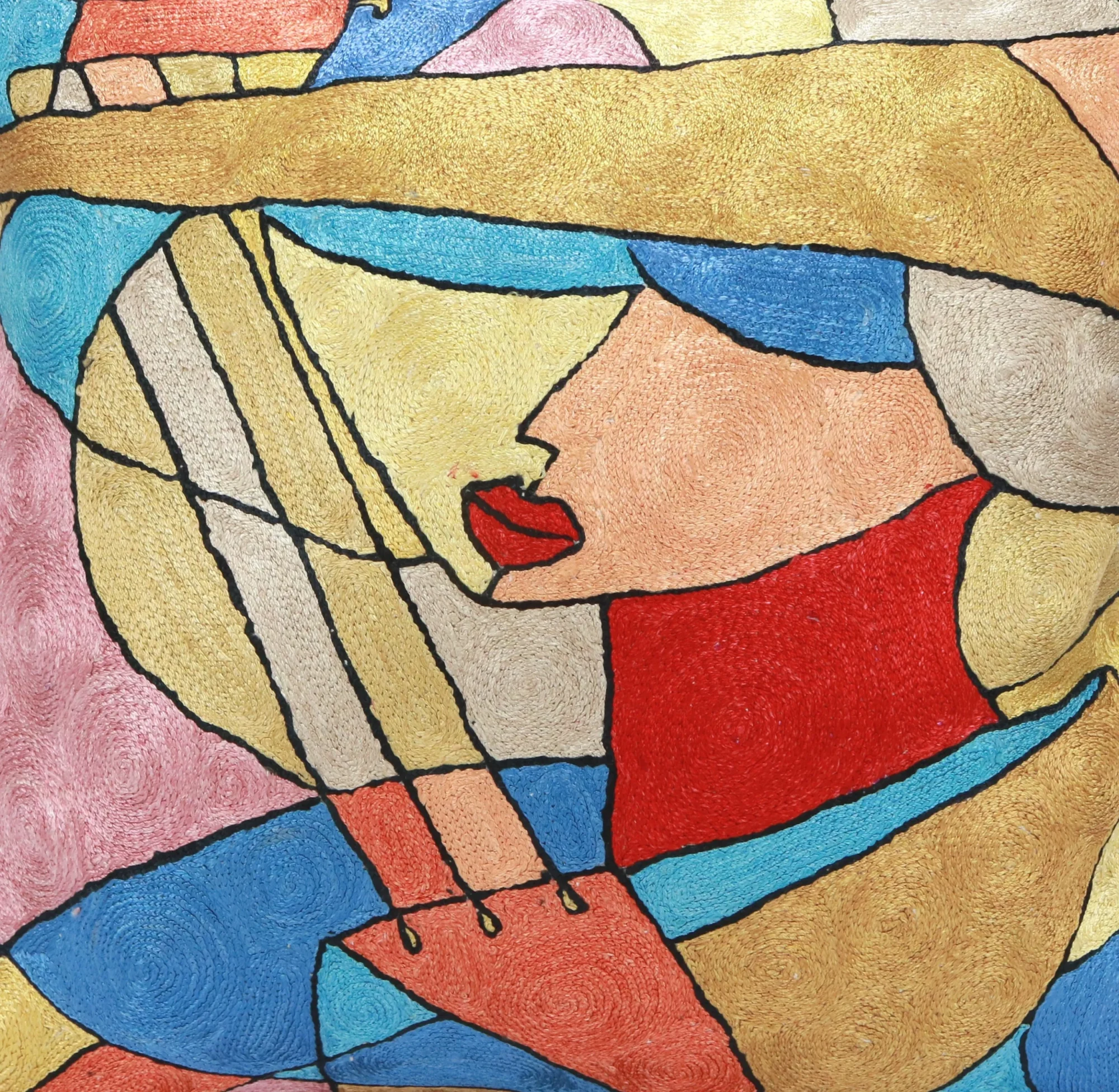 Picasso pillow cover, Picasso pillowcase, Picasso cushion, Hand made embroidery pillow cover, Decorative cushion cover