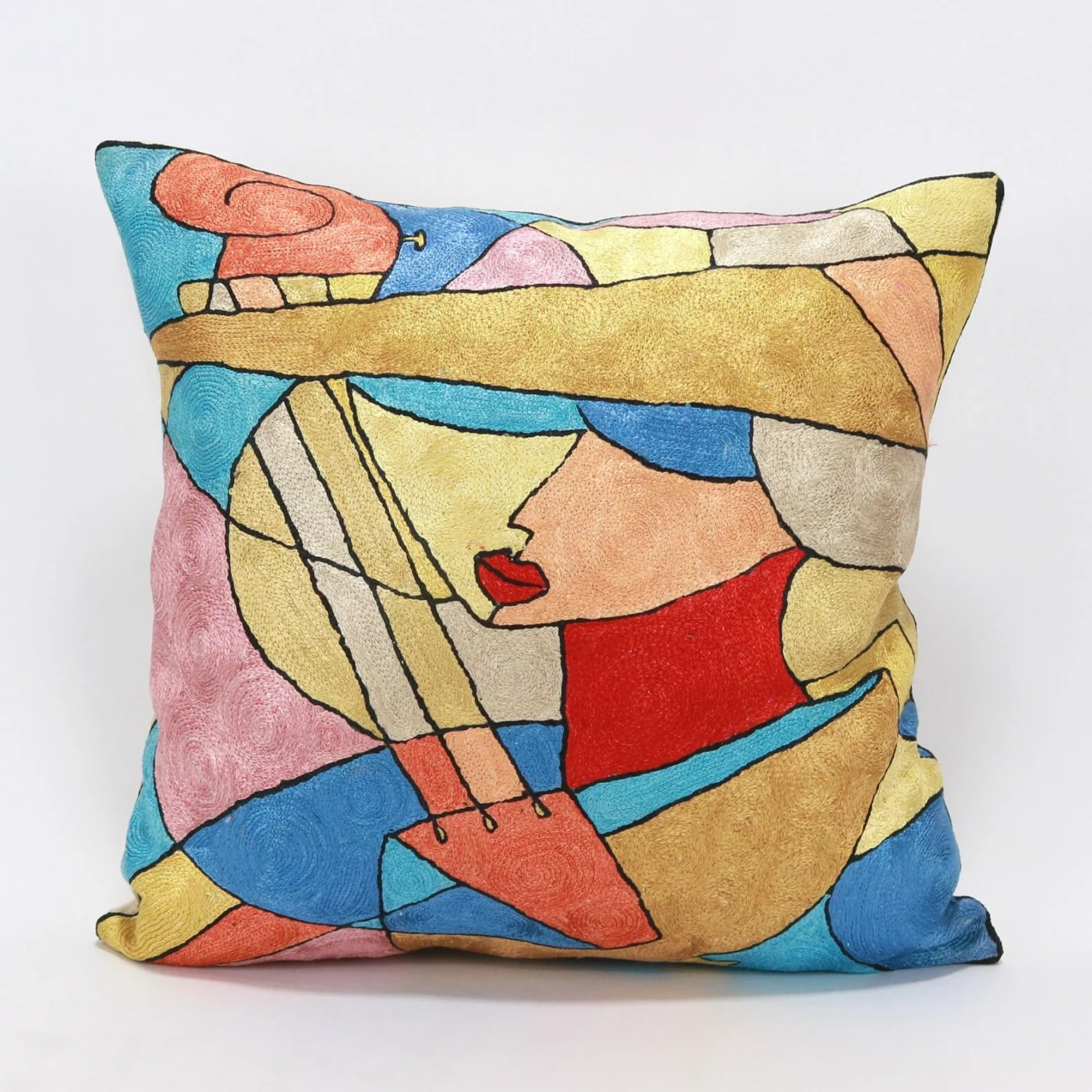 Picasso pillow cover, Picasso pillowcase, Picasso cushion, Hand made embroidery pillow cover, Decorative cushion cover