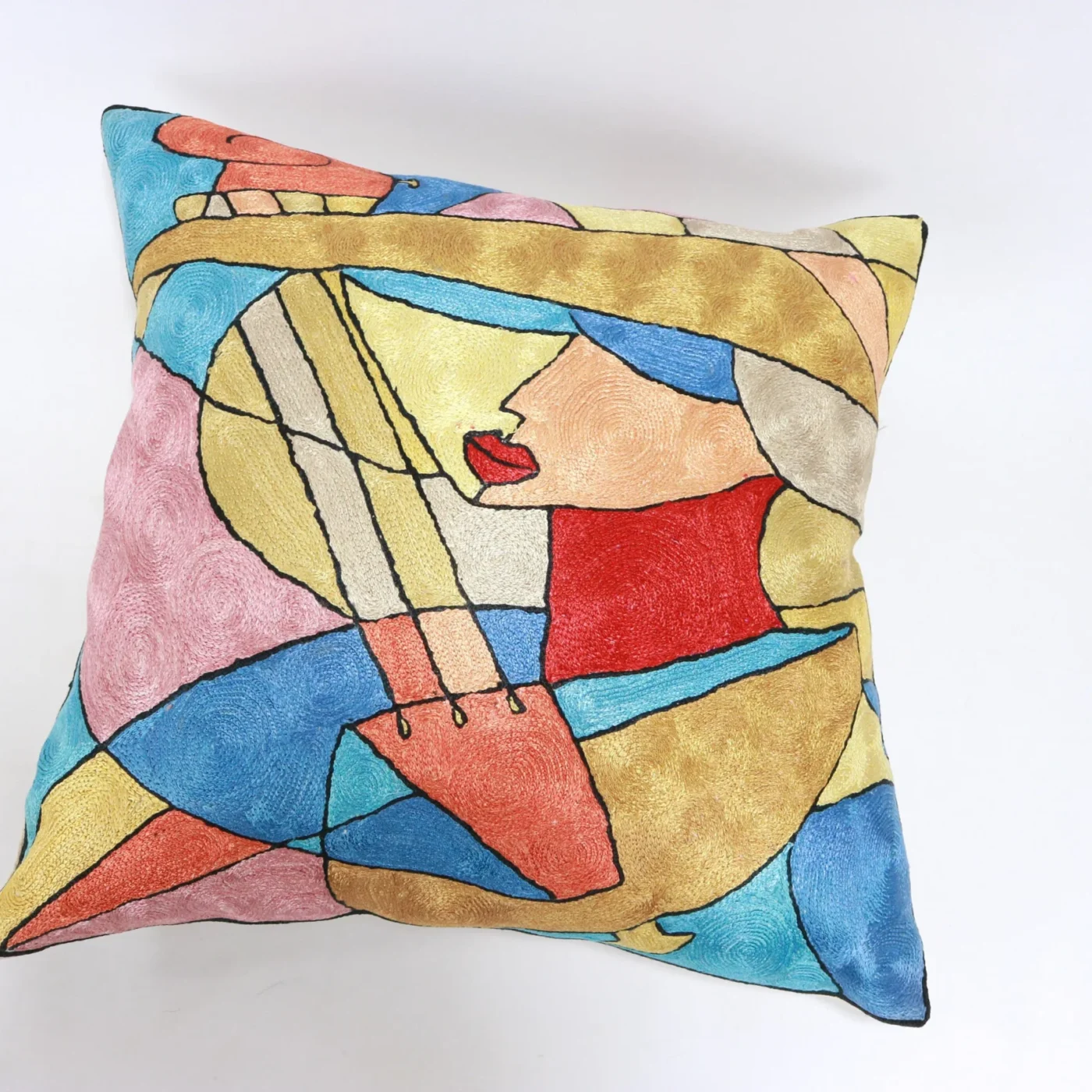 Picasso pillow cover, Picasso pillowcase, Picasso cushion, Hand made embroidery pillow cover, Decorative cushion cover