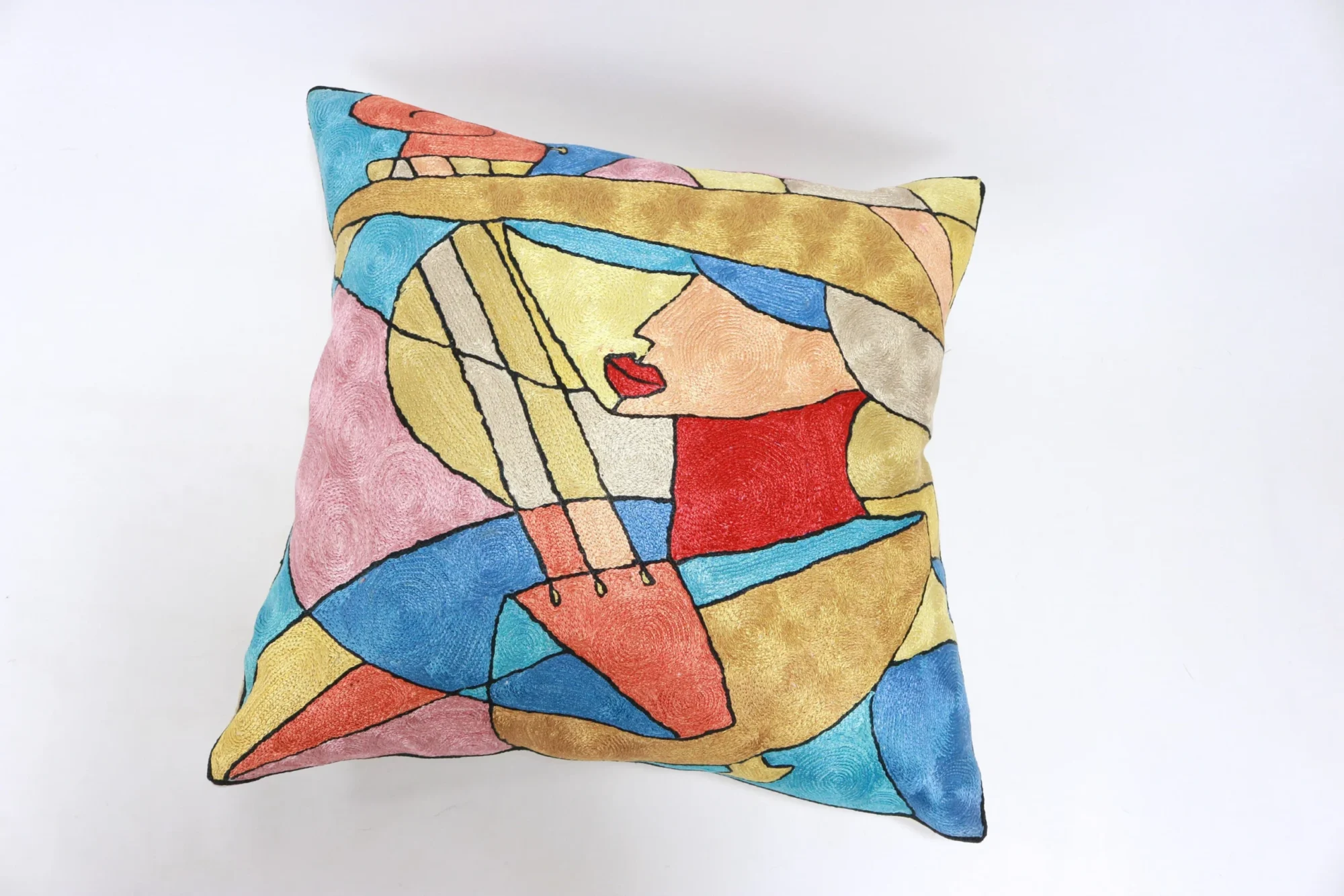 Picasso pillow cover, Picasso pillowcase, Picasso cushion, Hand made embroidery pillow cover, Decorative cushion cover