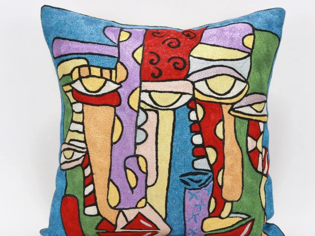 Picasso pillow cover, Picasso pillowcase, Picasso cushion, Hand made embroidery pillow cover, Decorative cushion cover