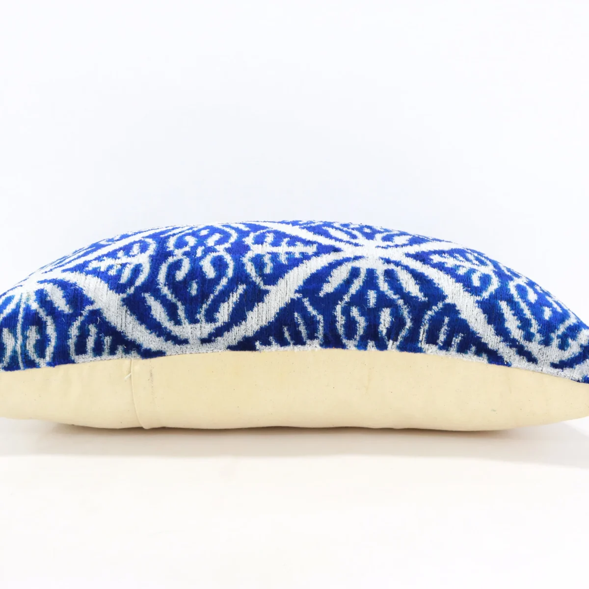 Blue Velvet ikat pillow, Velvet Ikat cushion, Decorative pillow, Handmade pillow, Throw pillow, Boho Velvet pillow, Home interior pillow