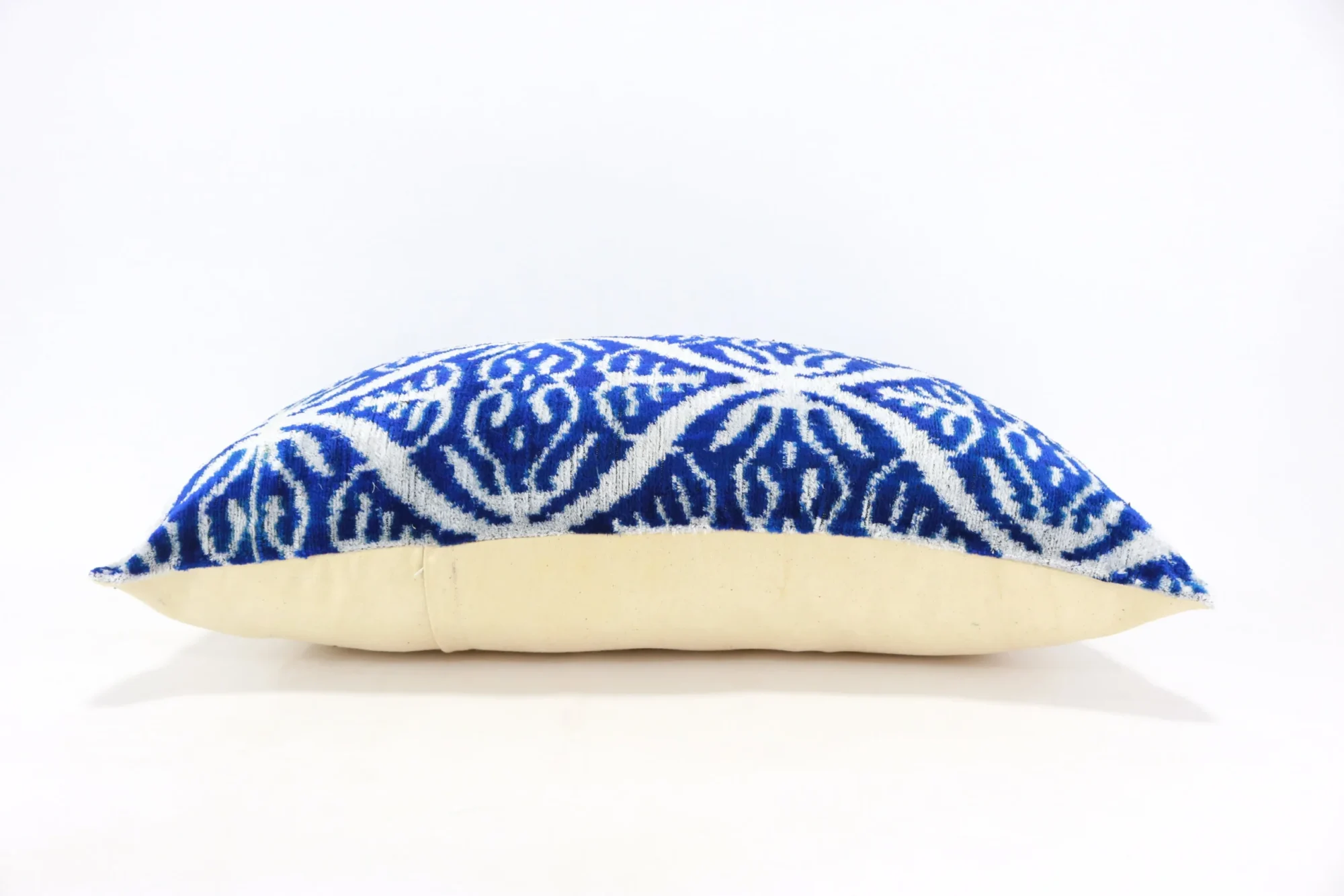 Blue Velvet ikat pillow, Velvet Ikat cushion, Decorative pillow, Handmade pillow, Throw pillow, Boho Velvet pillow, Home interior pillow