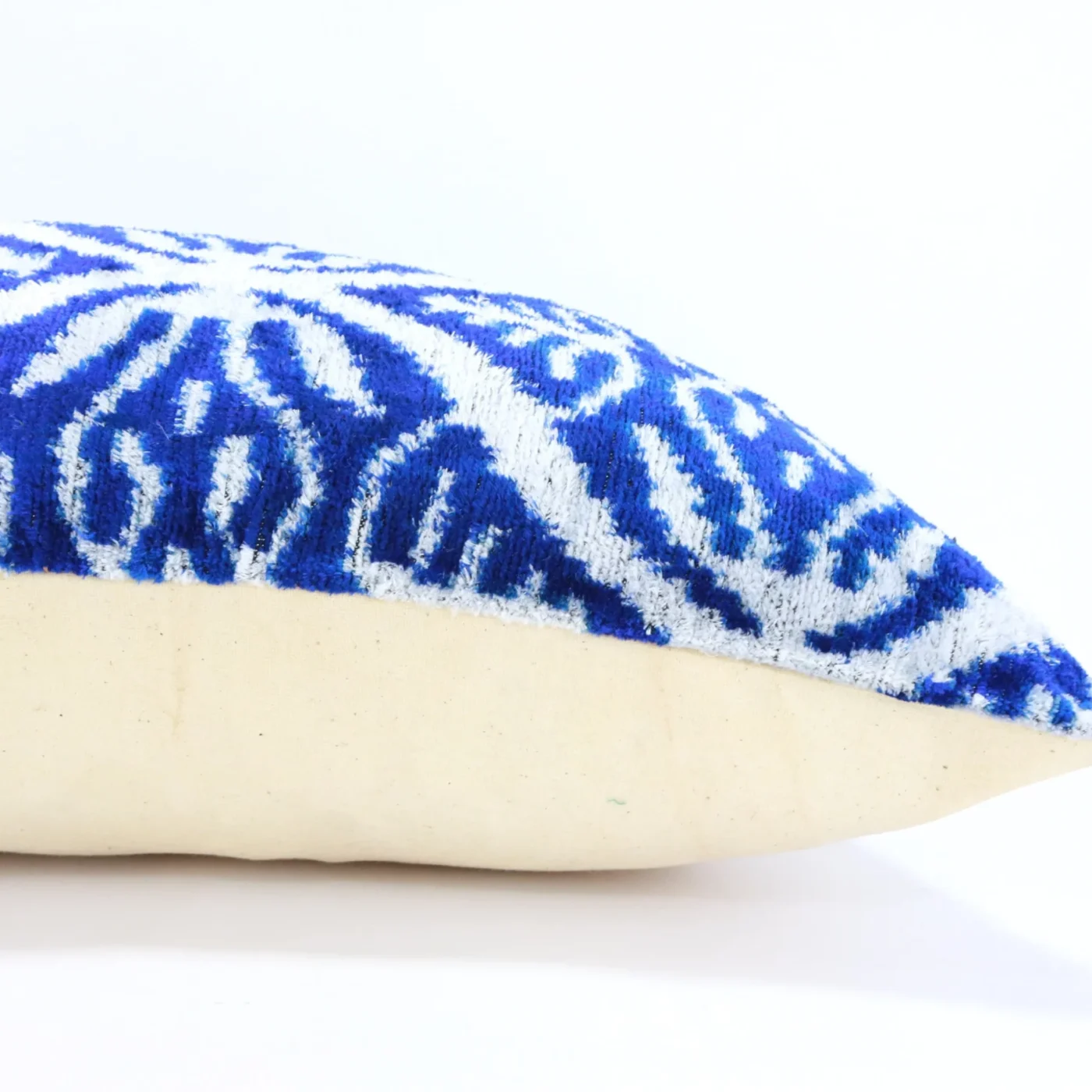Blue Velvet ikat pillow, Velvet Ikat cushion, Decorative pillow, Handmade pillow, Throw pillow, Boho Velvet pillow, Home interior pillow