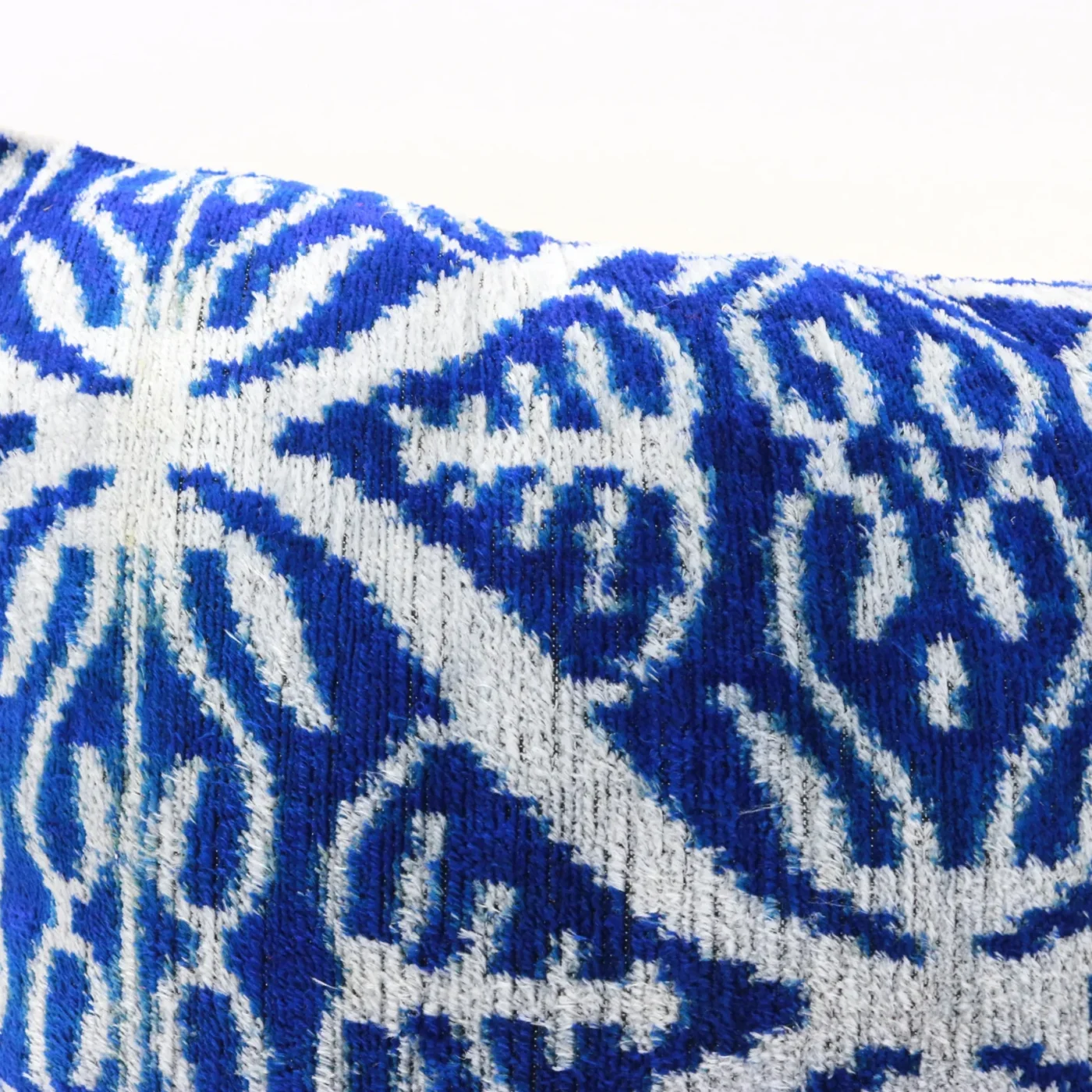 Blue Velvet ikat pillow, Velvet Ikat cushion, Decorative pillow, Handmade pillow, Throw pillow, Boho Velvet pillow, Home interior pillow