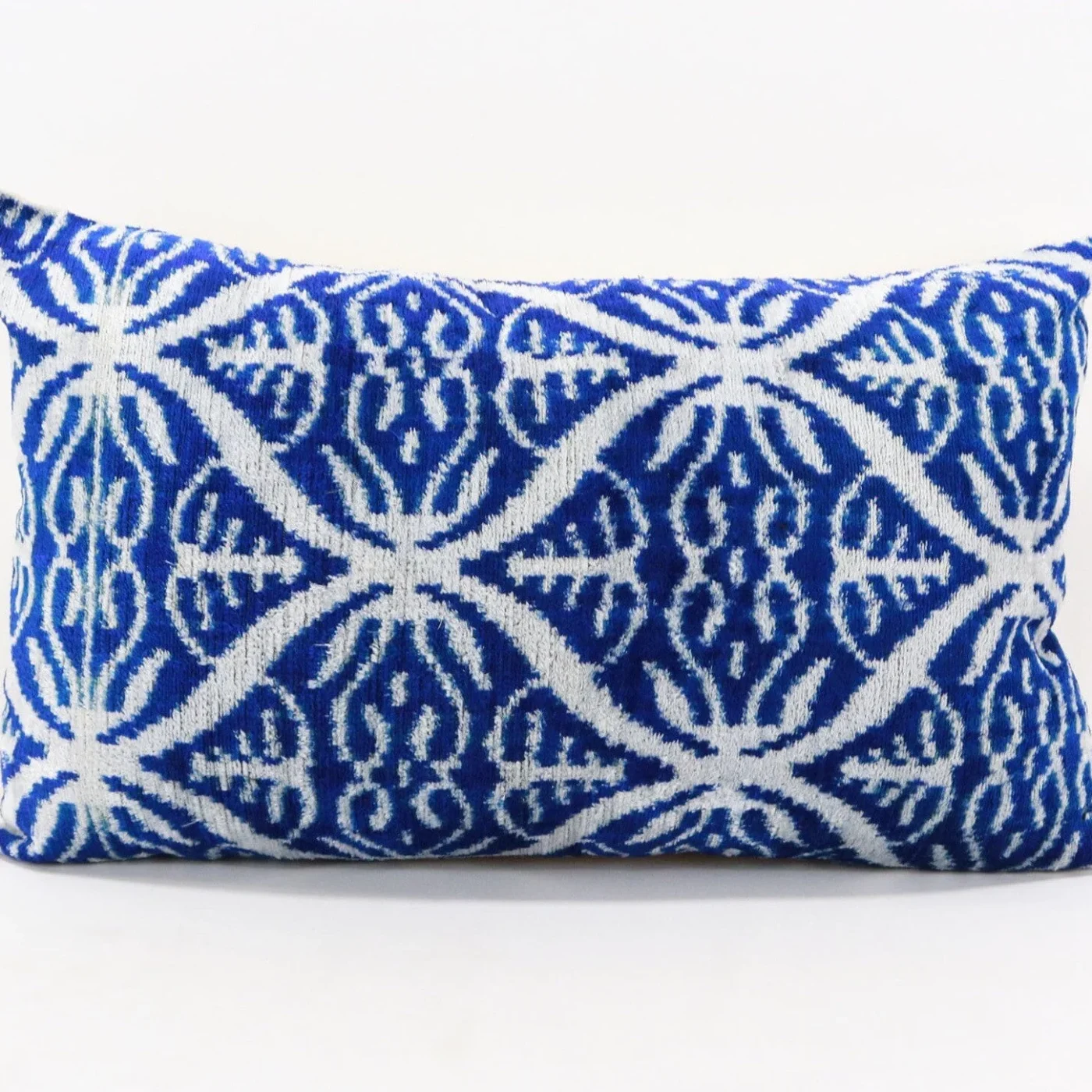 Blue Velvet ikat pillow, Velvet Ikat cushion, Decorative pillow, Handmade pillow, Throw pillow, Boho Velvet pillow, Home interior pillow