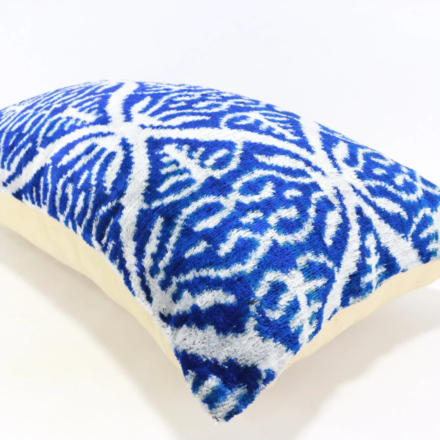 Blue Velvet ikat pillow, Velvet Ikat cushion, Decorative pillow, Handmade pillow, Throw pillow, Boho Velvet pillow, Home interior pillow