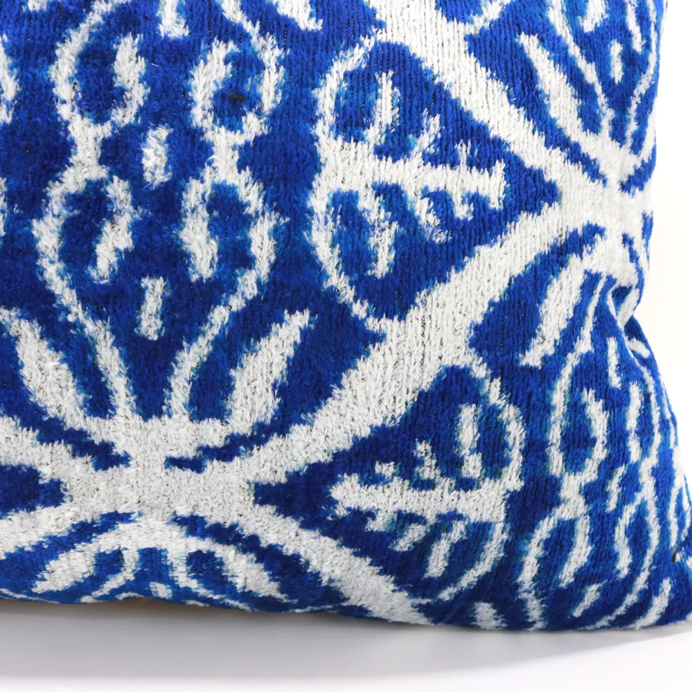 Blue Velvet ikat pillow, Velvet Ikat cushion, Decorative pillow, Handmade pillow, Throw pillow, Boho Velvet pillow, Home interior pillow