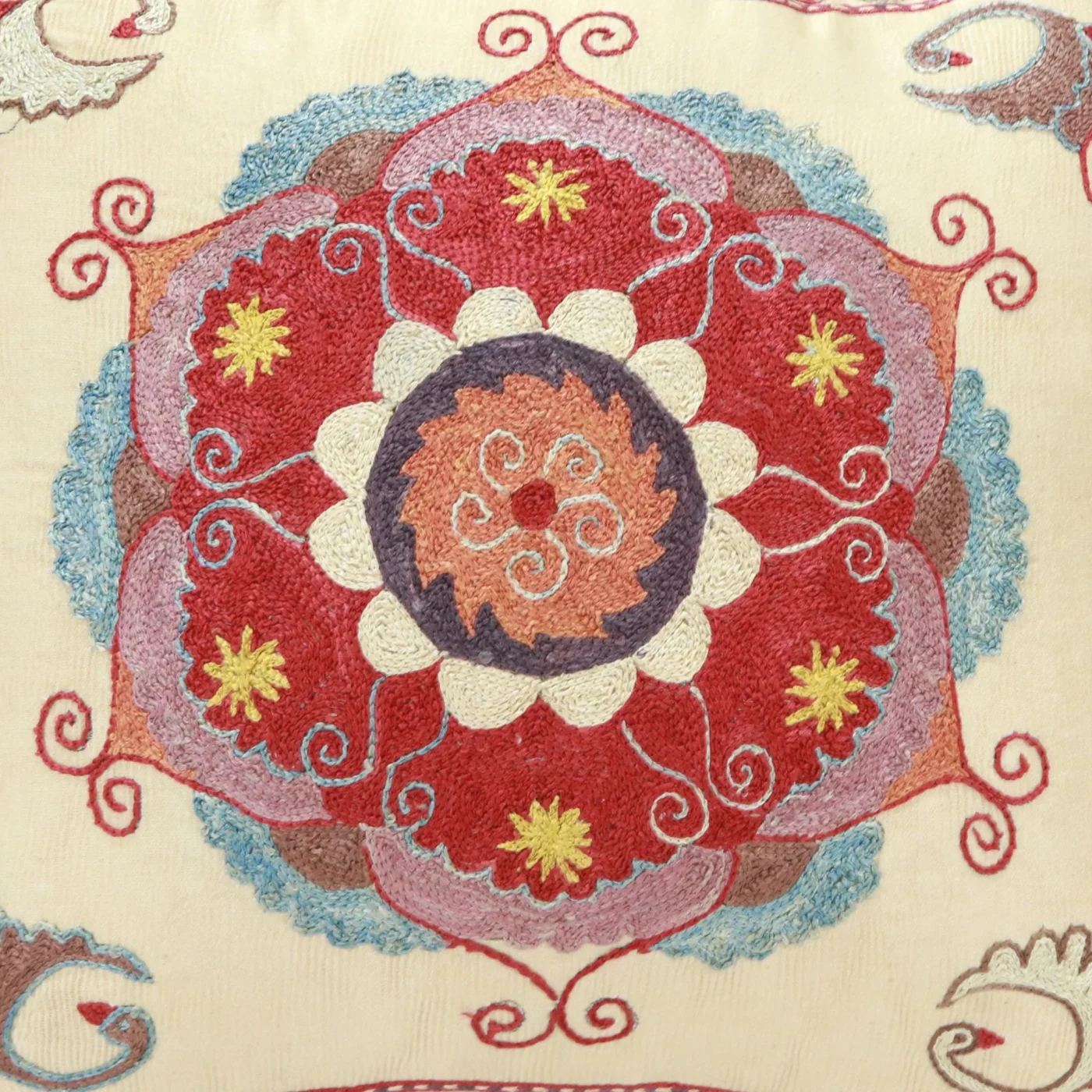 Suzani Pillow Uzbek Embroidery,Suzani 16 x 16 Throw Pillow, Suzani Cushion Cover,Suzani Pillow Cover,Hand Embroidery Suzani Pillow,Best Sale