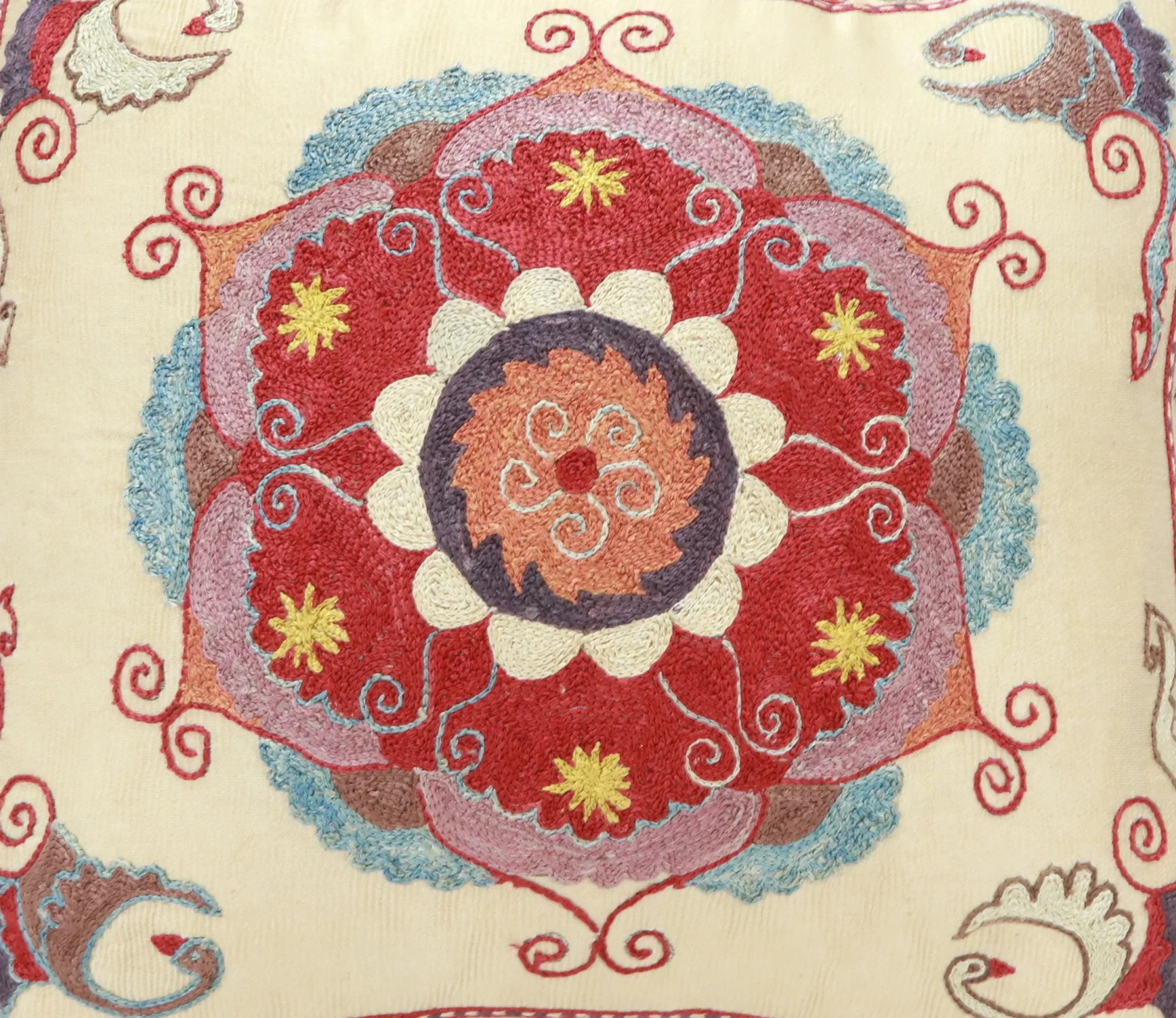 Suzani Pillow Uzbek Embroidery,Suzani 16 x 16 Throw Pillow, Suzani Cushion Cover,Suzani Pillow Cover,Hand Embroidery Suzani Pillow,Best Sale