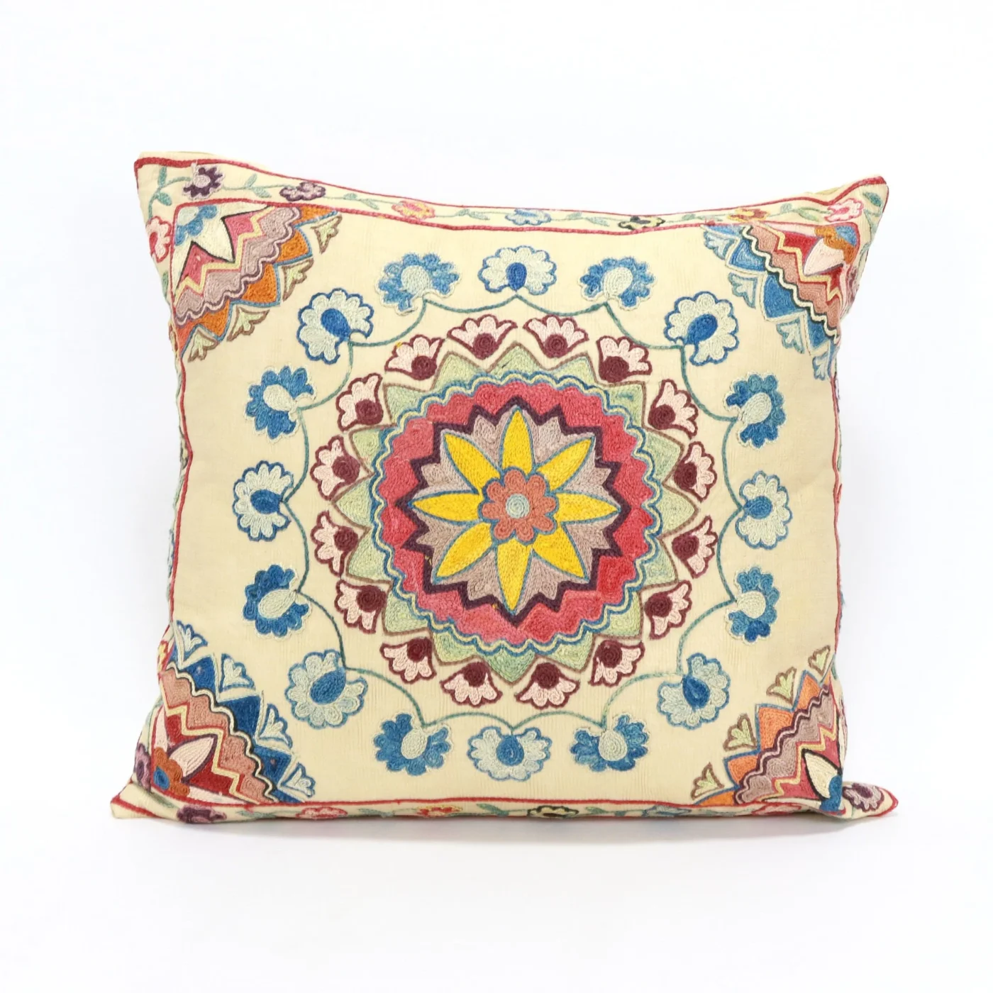 Suzani Pillow Uzbek Embroidery,Suzani 16 x 16 Throw Pillow, Suzani Cushion Cover,Suzani Pillow Cover,Hand Embroidery Suzani Pillow,Best Sale