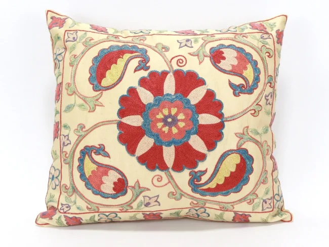 Suzani Pillow Uzbek Embroidery,Suzani 16 x 16 Throw Pillow, Suzani Cushion Cover,Suzani Pillow Cover,Hand Embroidery Suzani Pillow,Best Sale