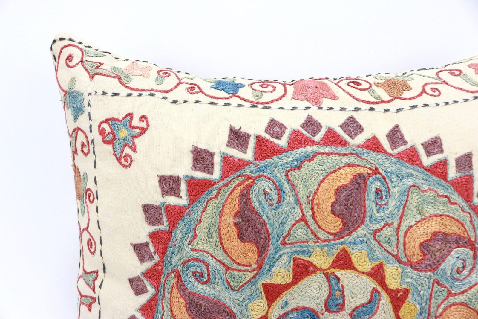 Suzani Pillow Uzbek Embroidery,Suzani 16 x 16 Throw Pillow, Suzani Cushion Cover,Suzani Pillow Cover,Hand Embroidery Suzani Pillow,Best Sale