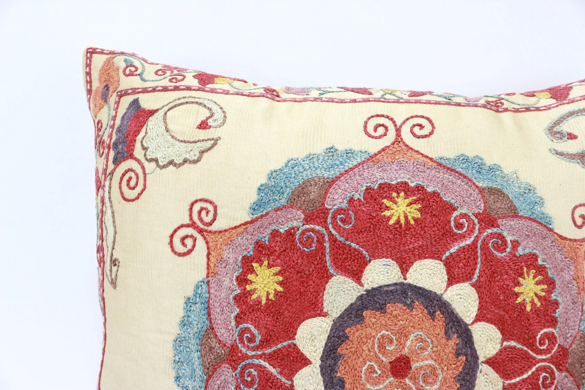 Suzani Pillow Uzbek Embroidery,Suzani 16 x 16 Throw Pillow, Suzani Cushion Cover,Suzani Pillow Cover,Hand Embroidery Suzani Pillow,Best Sale