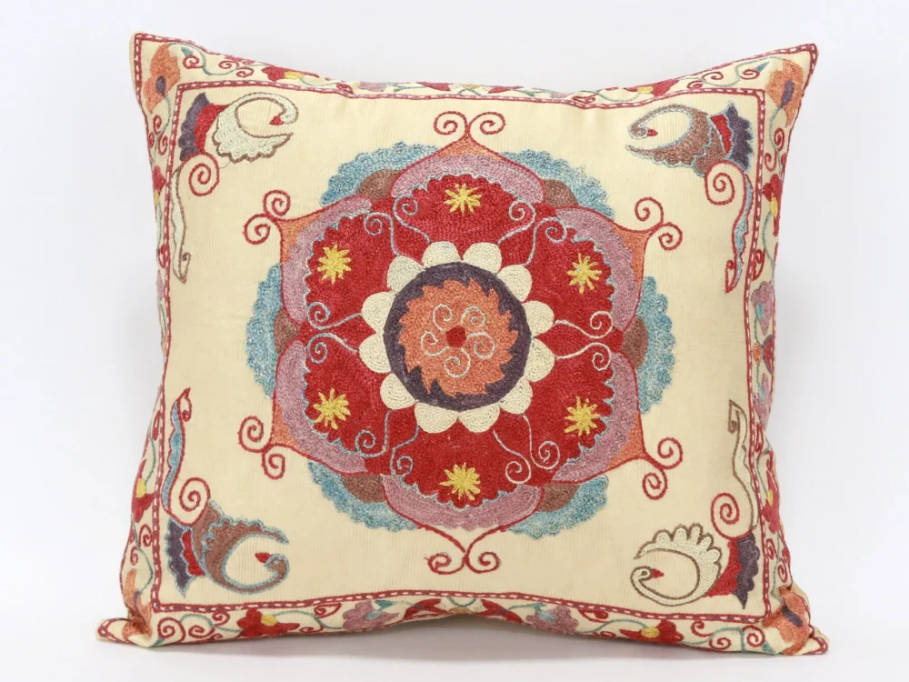 il_fullxfull.5600139537_oz8h (1) Suzani Pillow Uzbek Embroidery,Suzani 16 x 16 Throw Pillow, Suzani Cushion Cover,Suzani Pillow Cover,Hand Embroidery Suzani Pillow,Best Sale