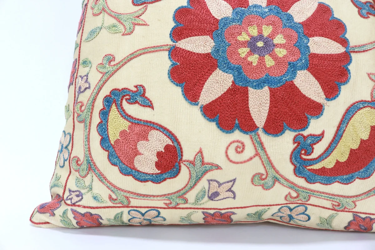 Suzani Pillow Uzbek Embroidery,Suzani 16 x 16 Throw Pillow, Suzani Cushion Cover,Suzani Pillow Cover,Hand Embroidery Suzani Pillow,Best Sale