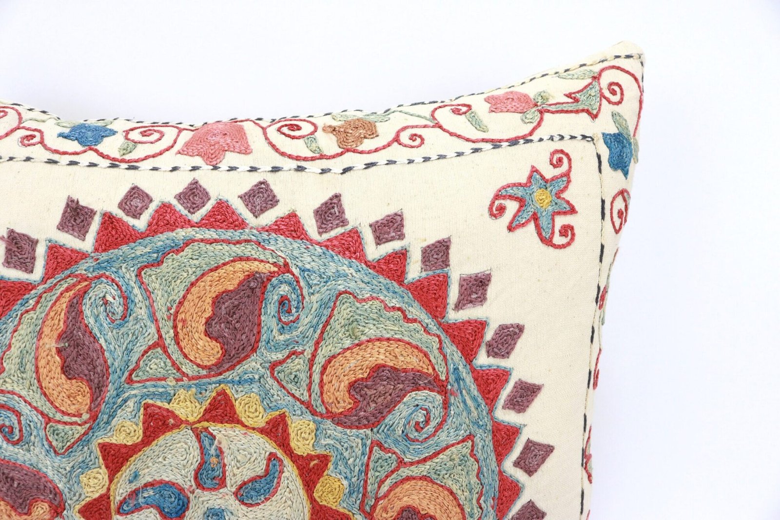 Suzani Pillow Uzbek Embroidery,Suzani 16 x 16 Throw Pillow, Suzani Cushion Cover,Suzani Pillow Cover,Hand Embroidery Suzani Pillow,Best Sale