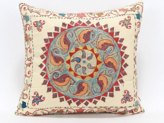 Suzani Pillow Uzbek Embroidery,Suzani 16 x 16 Throw Pillow, Suzani Cushion Cover,Suzani Pillow Cover,Hand Embroidery Suzani Pillow,Best Sale
