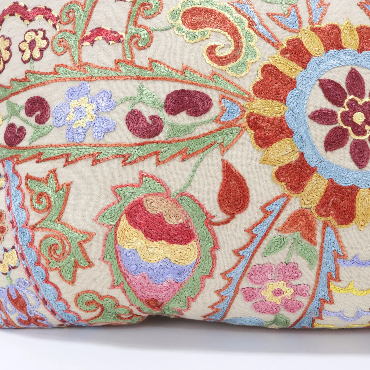 Lumbar Suzani Boho Pillow Uzbek Silk Embroidery, Suzani Throw Pillow, Suzani Cushion Cover, Suzani Pillow Cover,Decorotive pillow, Best Sale