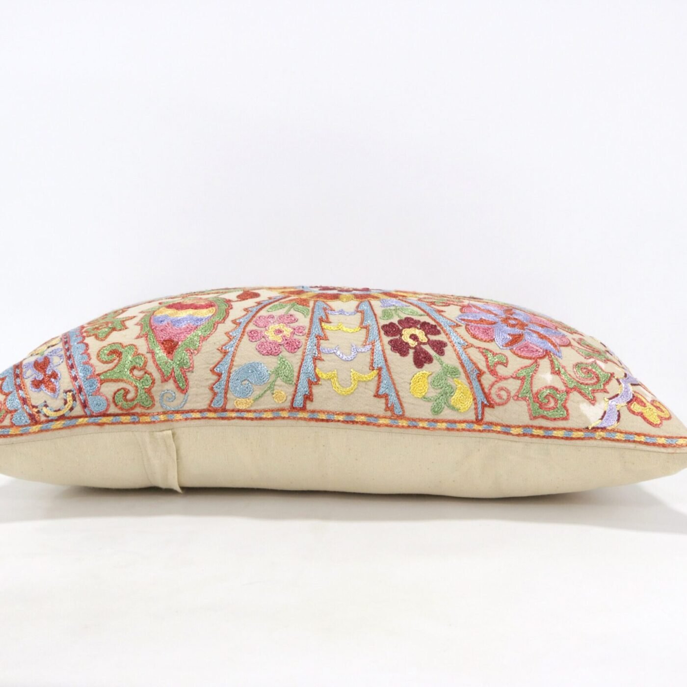 Lumbar Suzani Boho Pillow Uzbek Silk Embroidery, Suzani Throw Pillow, Suzani Cushion Cover, Suzani Pillow Cover,Decorotive pillow, Best Sale