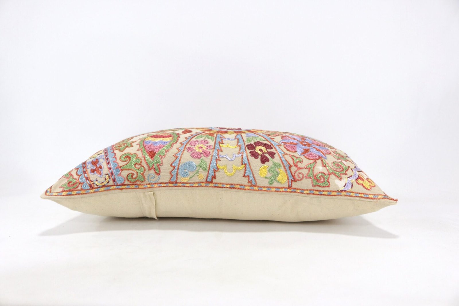 Lumbar Suzani Boho Pillow Uzbek Silk Embroidery, Suzani Throw Pillow, Suzani Cushion Cover, Suzani Pillow Cover,Decorotive pillow, Best Sale