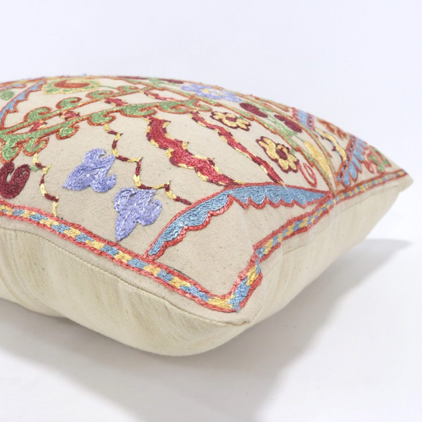 Lumbar Suzani Boho Pillow Uzbek Silk Embroidery, Suzani Throw Pillow, Suzani Cushion Cover, Suzani Pillow Cover,Decorotive pillow, Best Sale