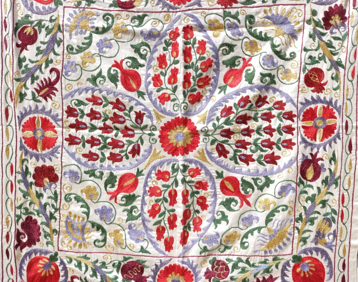 Silk Suzani Clasic Uzbek embroidery,Suzani Fabric Suzani Wall Hanging, Bedspread, Bed cover, Wall hanging, Wall Decor fabric, Tablecloth