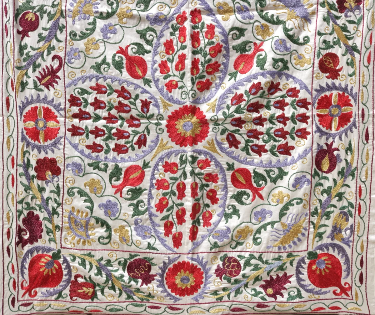Silk Suzani Clasic Uzbek embroidery,Suzani Fabric Suzani Wall Hanging, Bedspread, Bed cover, Wall hanging, Wall Decor fabric, Tablecloth