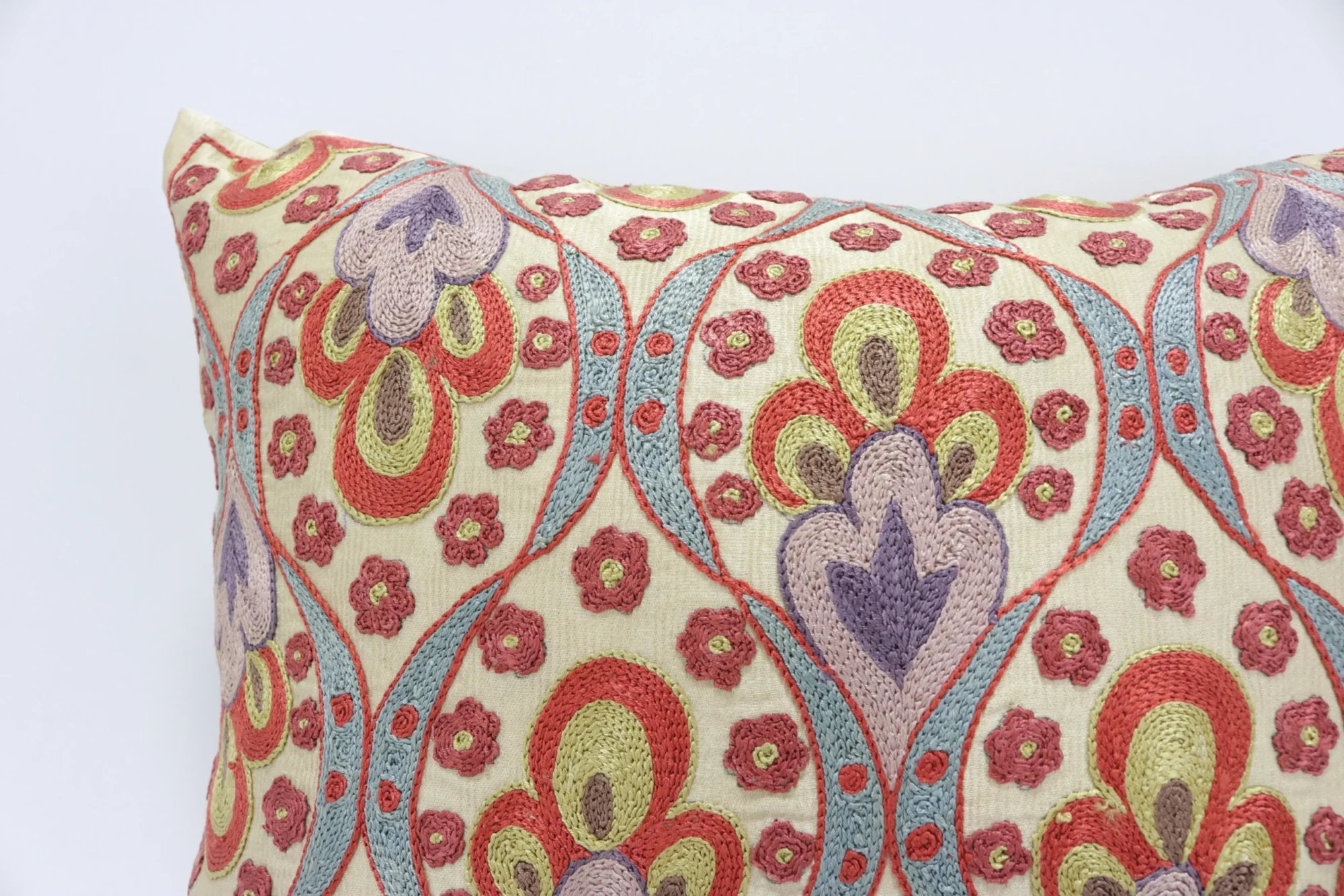 Suzani Pillow Uzbek Embroidery, Suzani Throw Pillow, Suzani Cushion Cover, Suzani Pillow Cover, Hand Embroidery Decorative Pillow-Pillowcase