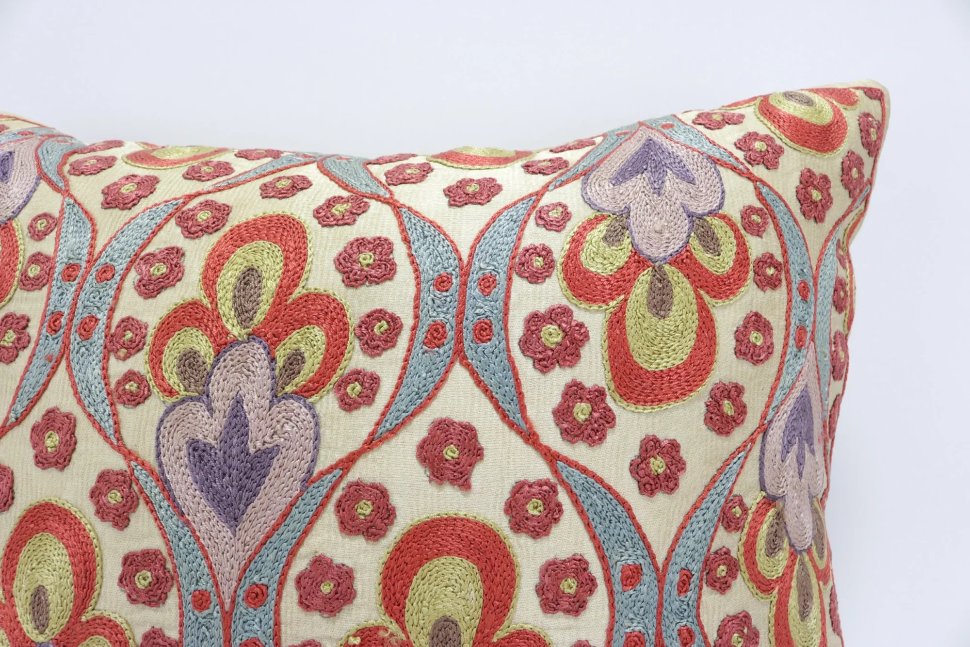 Suzani Pillow Uzbek Embroidery, Suzani Throw Pillow, Suzani Cushion Cover, Suzani Pillow Cover, Hand Embroidery Decorative Pillow-Pillowcase