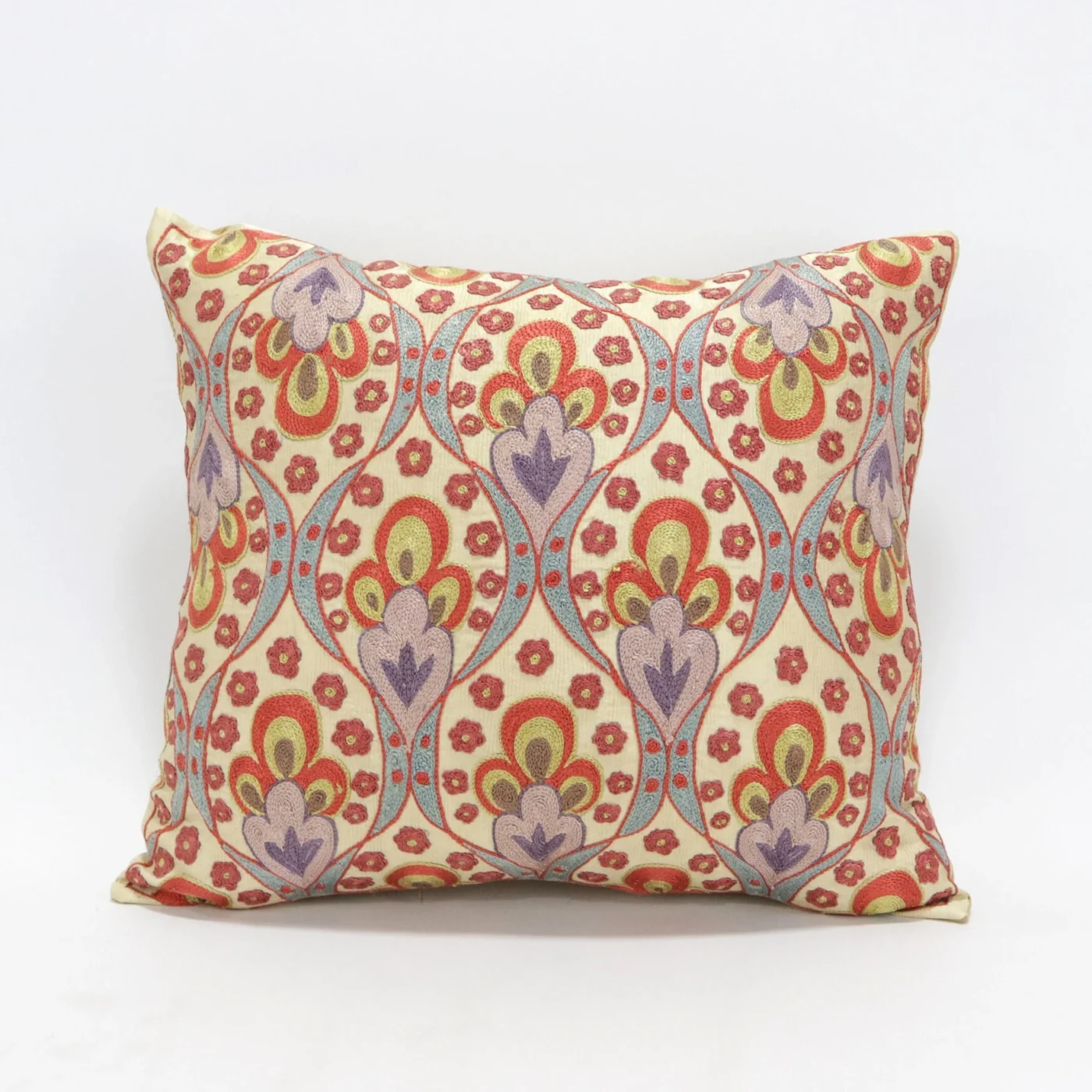 Suzani Pillow Uzbek Embroidery, Suzani Throw Pillow, Suzani Cushion Cover, Suzani Pillow Cover, Hand Embroidery Decorative Pillow-Pillowcase