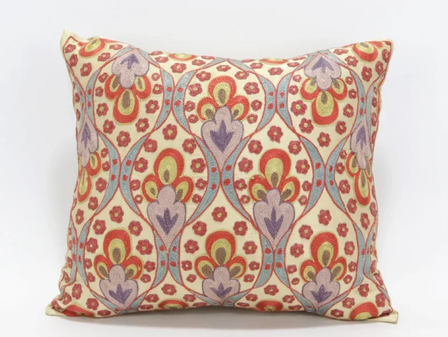Suzani Pillow Uzbek Embroidery, Suzani Throw Pillow, Suzani Cushion Cover, Suzani Pillow Cover, Hand Embroidery Decorative Pillow-Pillowcase