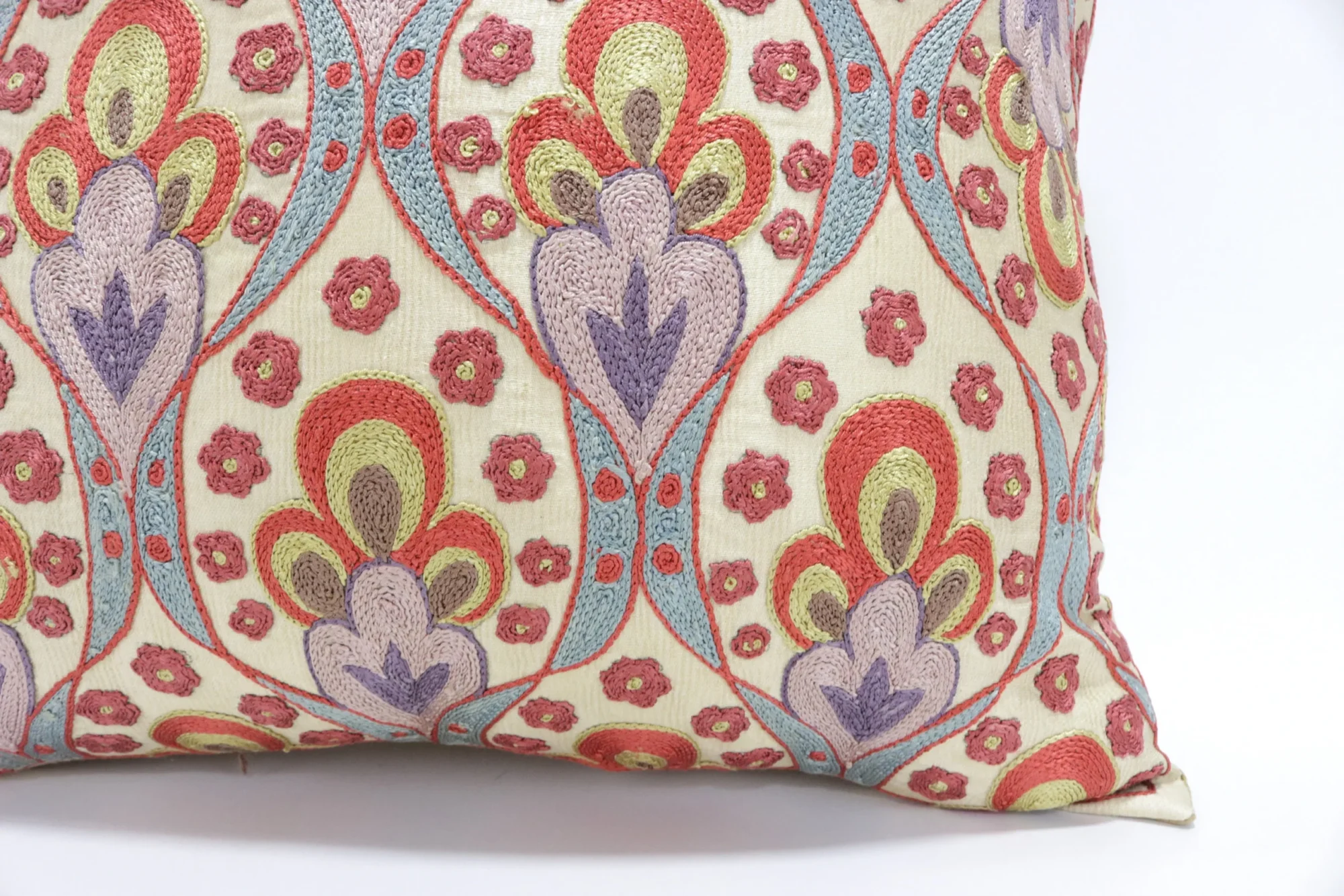Suzani Pillow Uzbek Embroidery, Suzani Throw Pillow, Suzani Cushion Cover, Suzani Pillow Cover, Hand Embroidery Decorative Pillow-Pillowcase