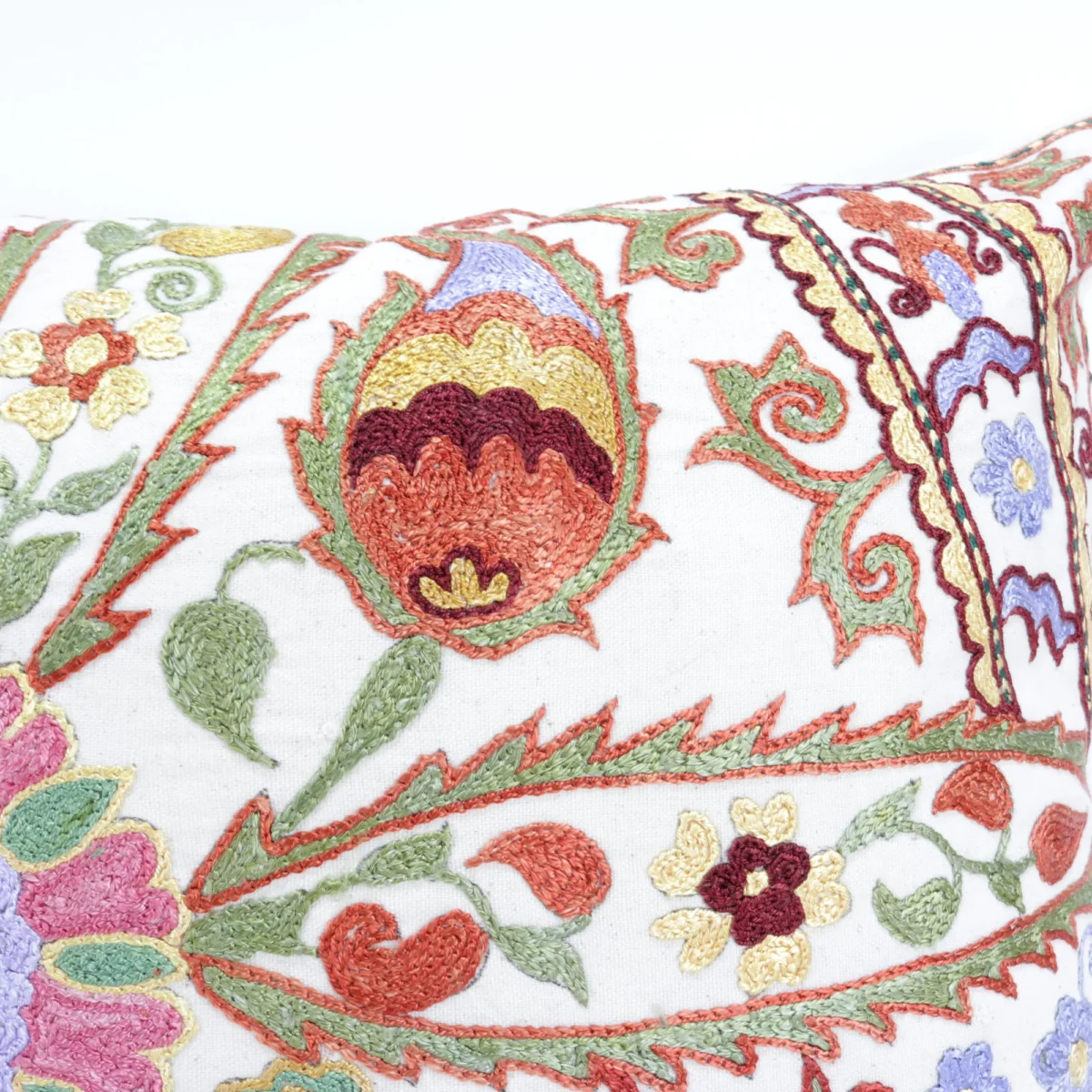 Lumbar Suzani Boho Pillow Uzbek Silk Embroidery, Suzani Throw Pillow, Suzani Cushion Cover, Suzani Pillow Cover,Decorotive pillow, Best Sale