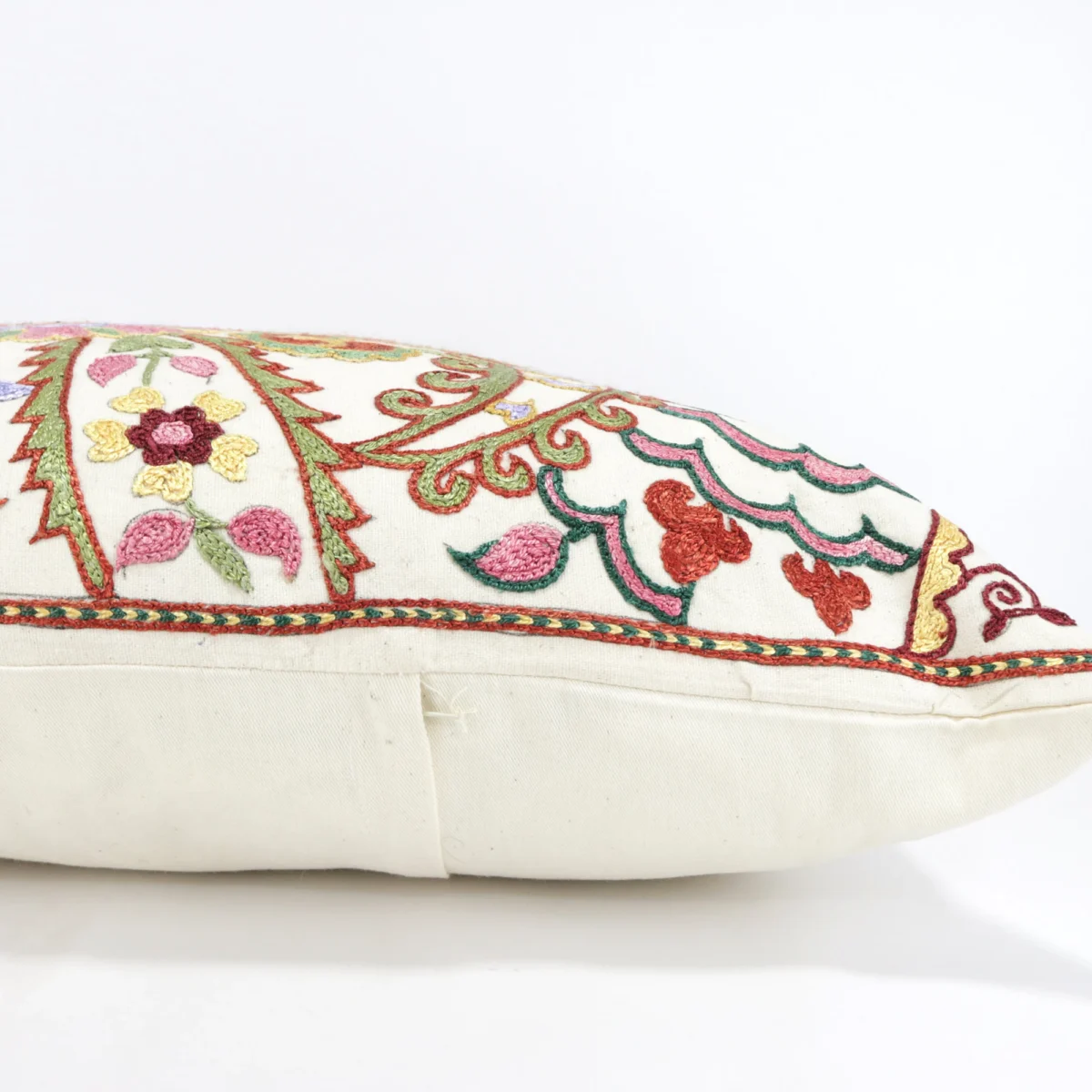 Lumbar Suzani Boho Pillow Uzbek Silk Embroidery, Suzani Throw Pillow, Suzani Cushion Cover, Suzani Pillow Cover,Decorotive pillow, Best Sale