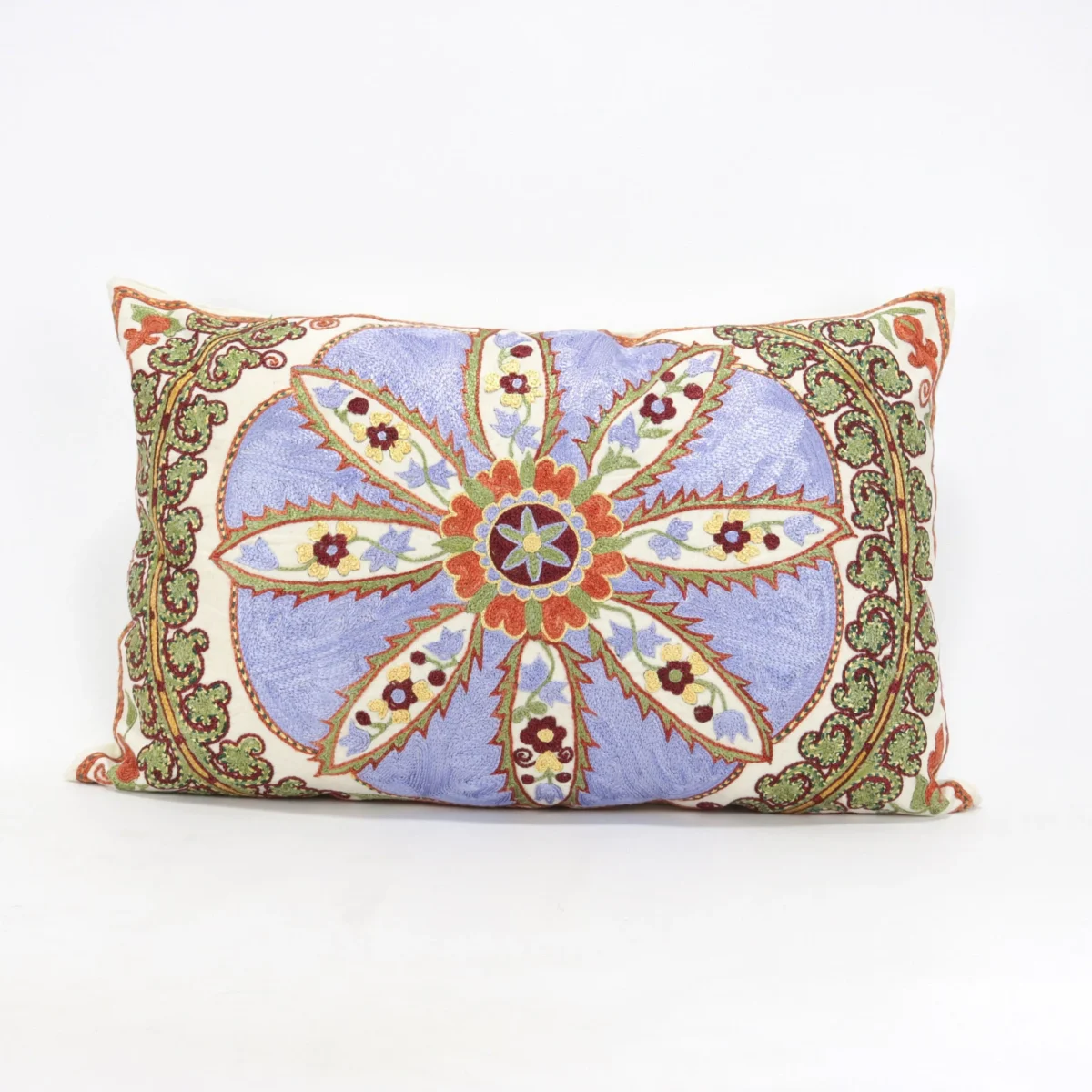 Lumbar Suzani Boho Pillow Uzbek Silk Embroidery, Suzani Throw Pillow, Suzani Cushion Cover, Suzani Pillow Cover,Decorotive pillow, Best Sale