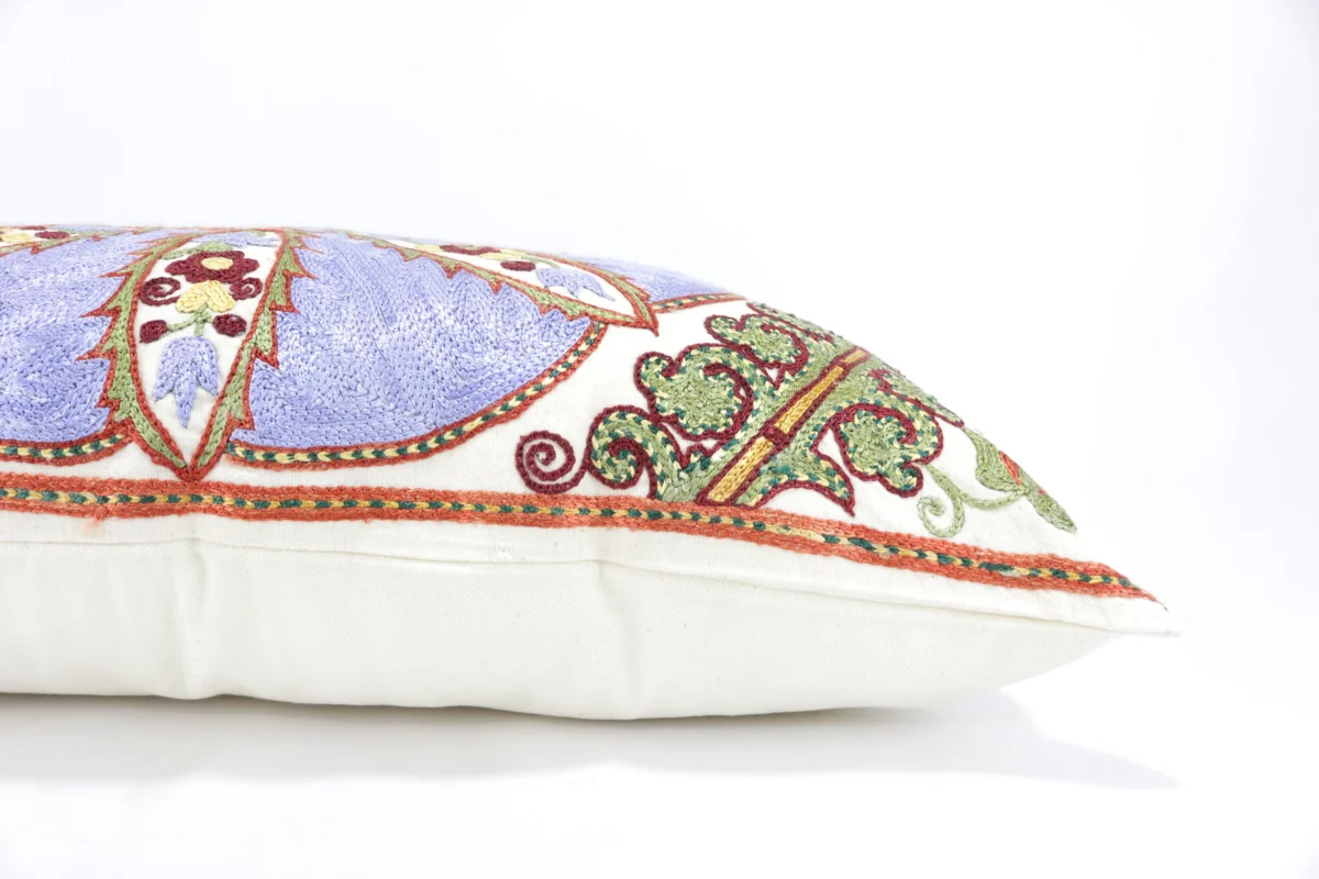 Lumbar Suzani Boho Pillow Uzbek Silk Embroidery, Suzani Throw Pillow, Suzani Cushion Cover, Suzani Pillow Cover,Decorotive pillow, Best Sale