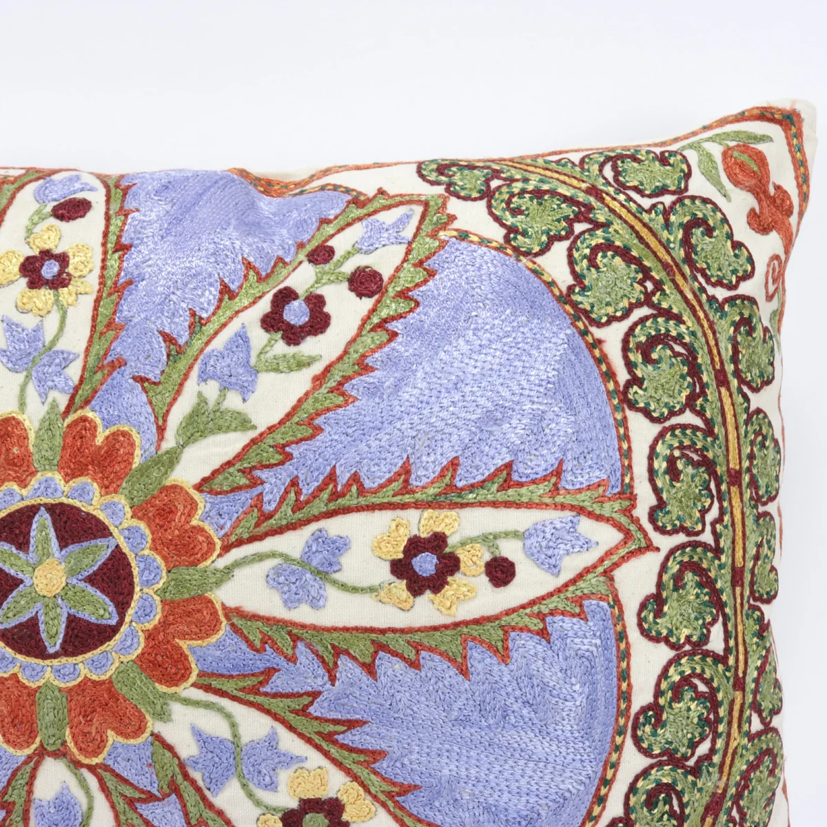 Lumbar Suzani Boho Pillow Uzbek Silk Embroidery, Suzani Throw Pillow, Suzani Cushion Cover, Suzani Pillow Cover,Decorotive pillow, Best Sale