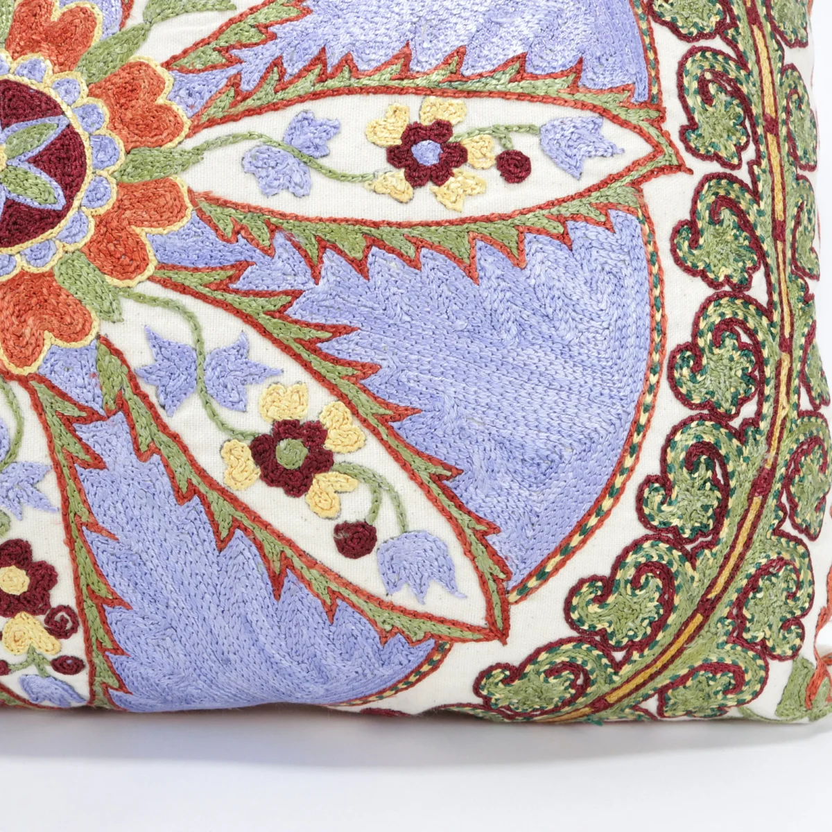 Lumbar Suzani Boho Pillow Uzbek Silk Embroidery, Suzani Throw Pillow, Suzani Cushion Cover, Suzani Pillow Cover,Decorotive pillow, Best Sale