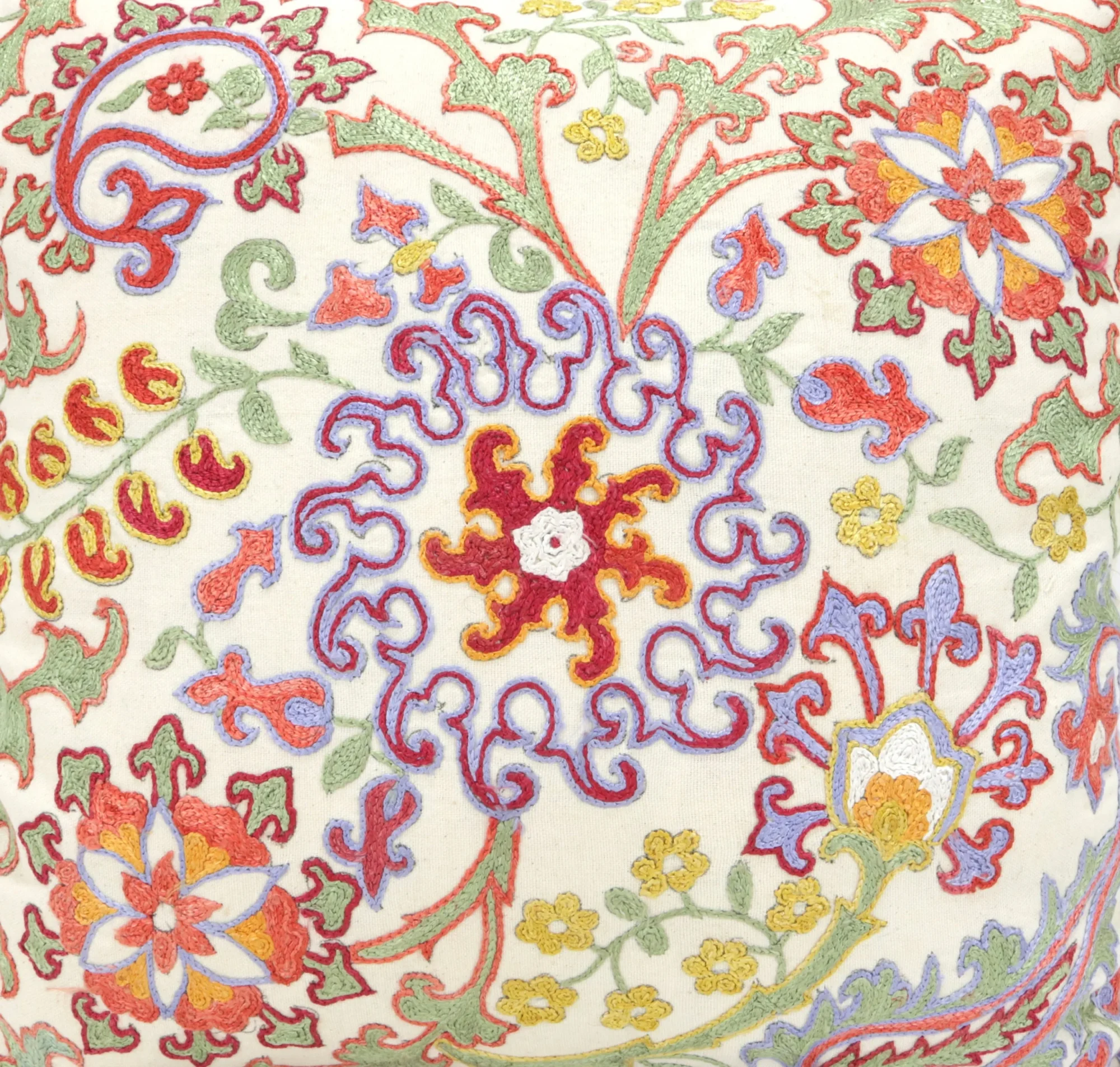 Floral Suzani Pillow Uzbek hand embroidery Suzani Throw Pillow, Suzani Cushion Cover, Suzani Pillow, Boho cushion, Silk Designer Pillow