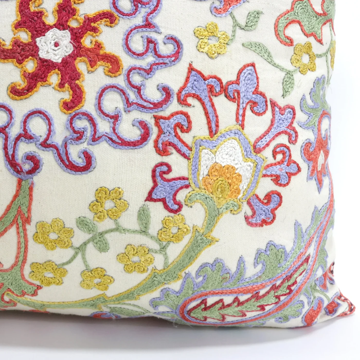 Floral Suzani Pillow Uzbek hand embroidery Suzani Throw Pillow, Suzani Cushion Cover, Suzani Pillow, Boho cushion, Silk Designer Pillow