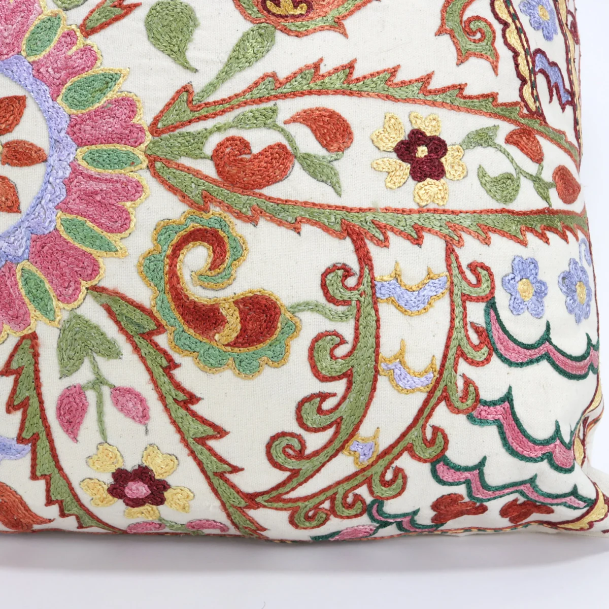 Lumbar Suzani Boho Pillow Uzbek Silk Embroidery, Suzani Throw Pillow, Suzani Cushion Cover, Suzani Pillow Cover,Decorotive pillow, Best Sale