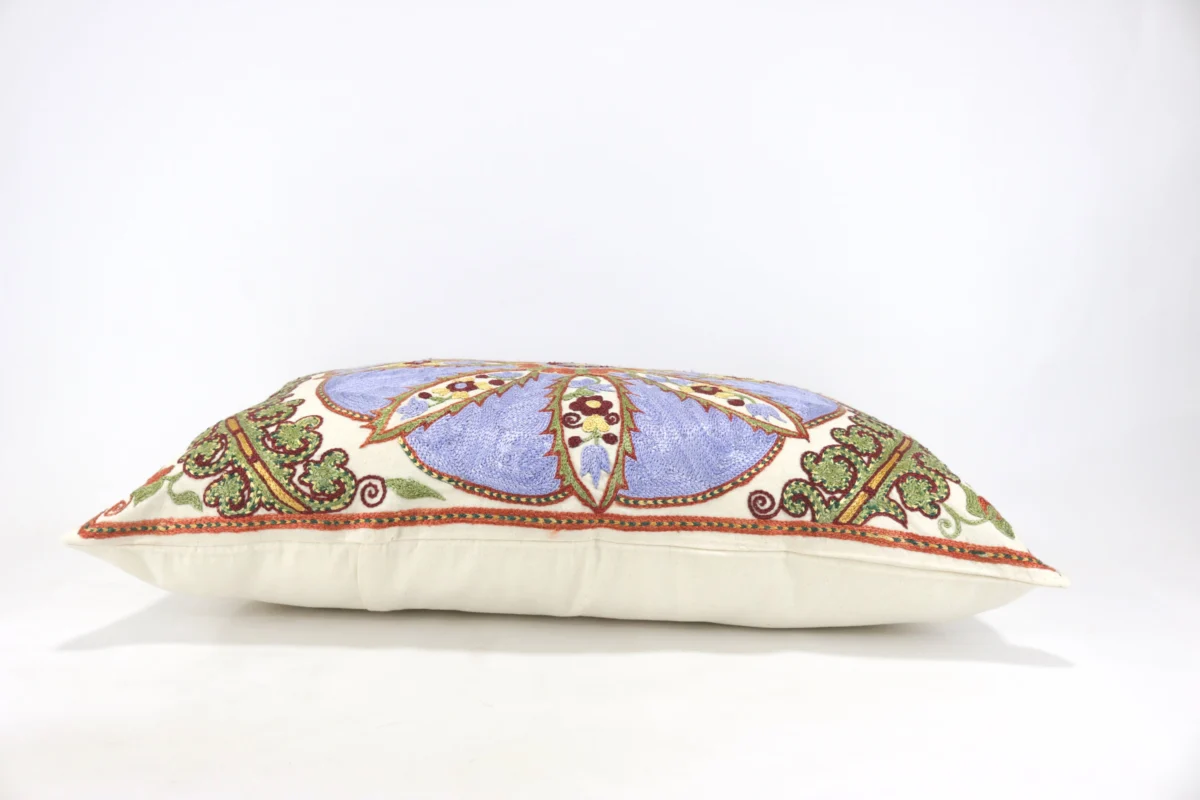 Lumbar Suzani Boho Pillow Uzbek Silk Embroidery, Suzani Throw Pillow, Suzani Cushion Cover, Suzani Pillow Cover,Decorotive pillow, Best Sale