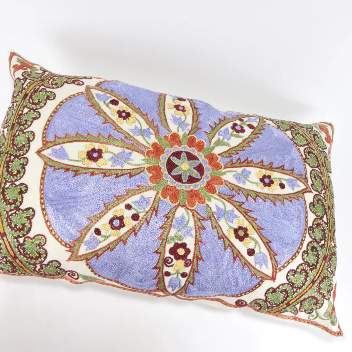 Lumbar Suzani Boho Pillow Uzbek Silk Embroidery, Suzani Throw Pillow, Suzani Cushion Cover, Suzani Pillow Cover,Decorotive pillow, Best Sale