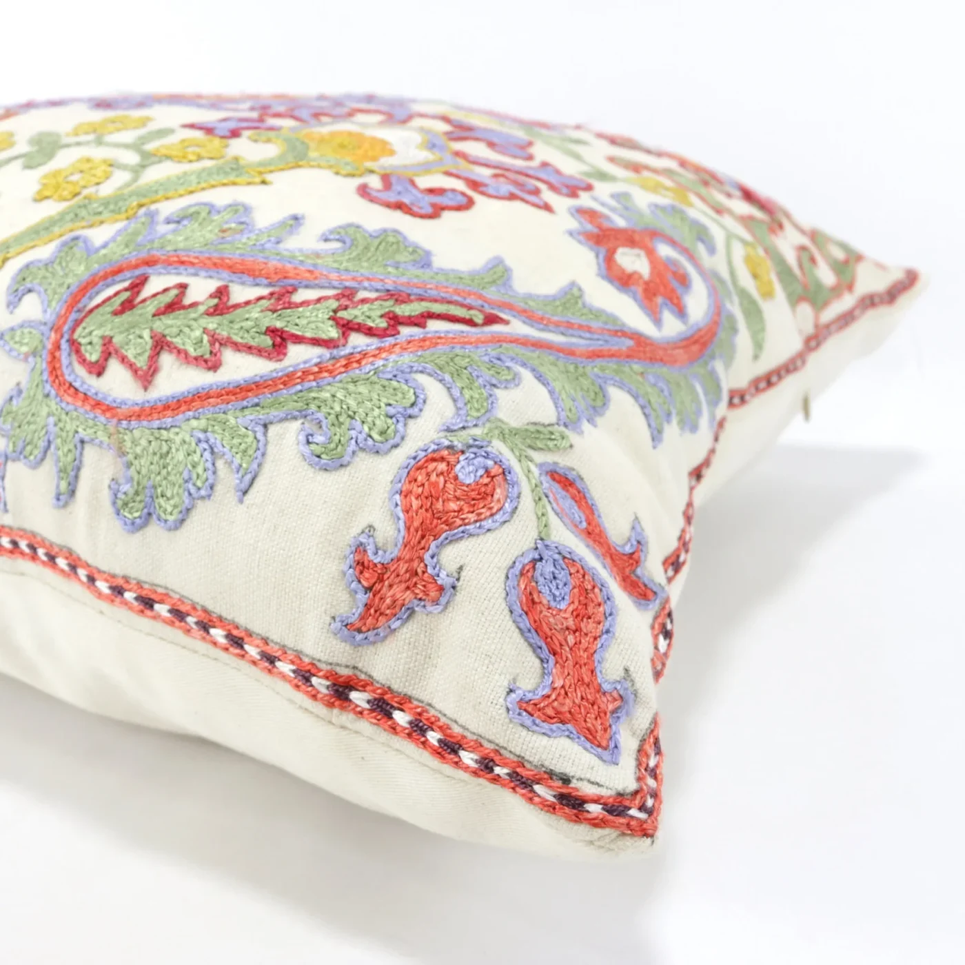Floral Suzani Pillow Uzbek hand embroidery Suzani Throw Pillow, Suzani Cushion Cover, Suzani Pillow, Boho cushion, Silk Designer Pillow