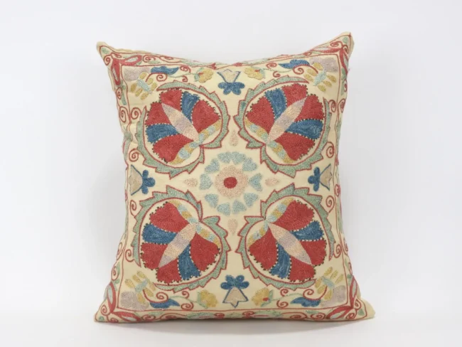 Suzani Pillow Uzbek Embroidery,Suzani 16 x 16 Throw Pillow, Suzani Cushion Cover,Suzani Pillow Cover,Hand Embroidery Suzani Pillow,Best Sale