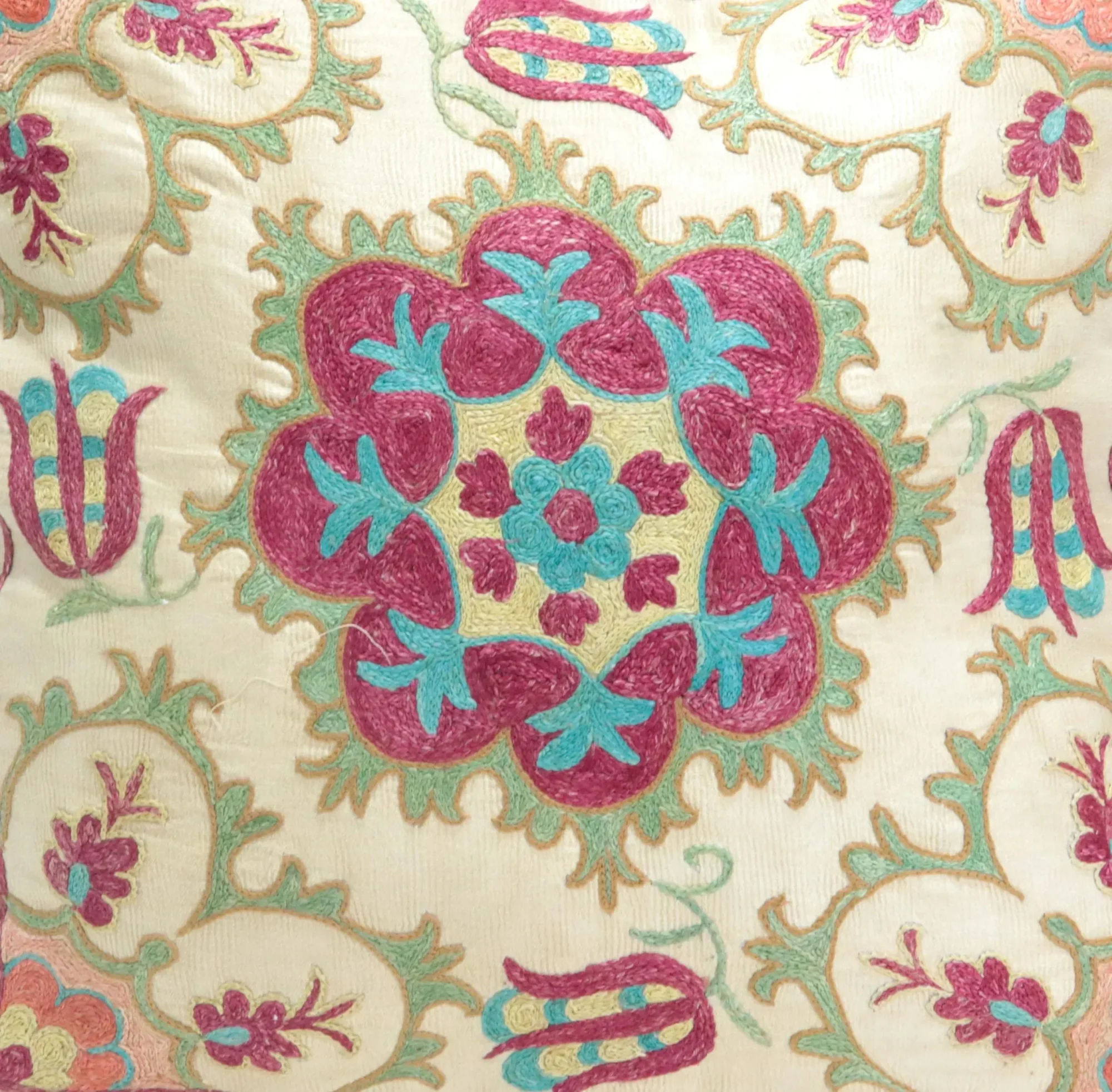 Suzani Pillow Uzbek Embroidery,Suzani 16 x 16 Throw Pillow, Suzani Cushion Cover,Suzani Pillow Cover,Hand Embroidery Suzani Pillow,Best Sale