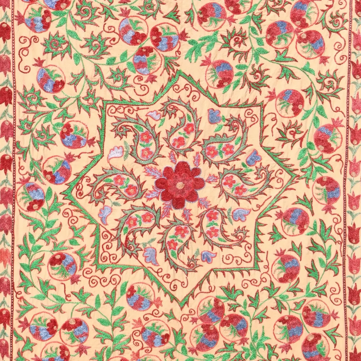 Suzani Uzbek handmade embroidery,Suzani Fabric Suzani Wall Hanging,  Bedspread, Bedcover, Wall hanging Decorative fabric, Suzani tablecloth.